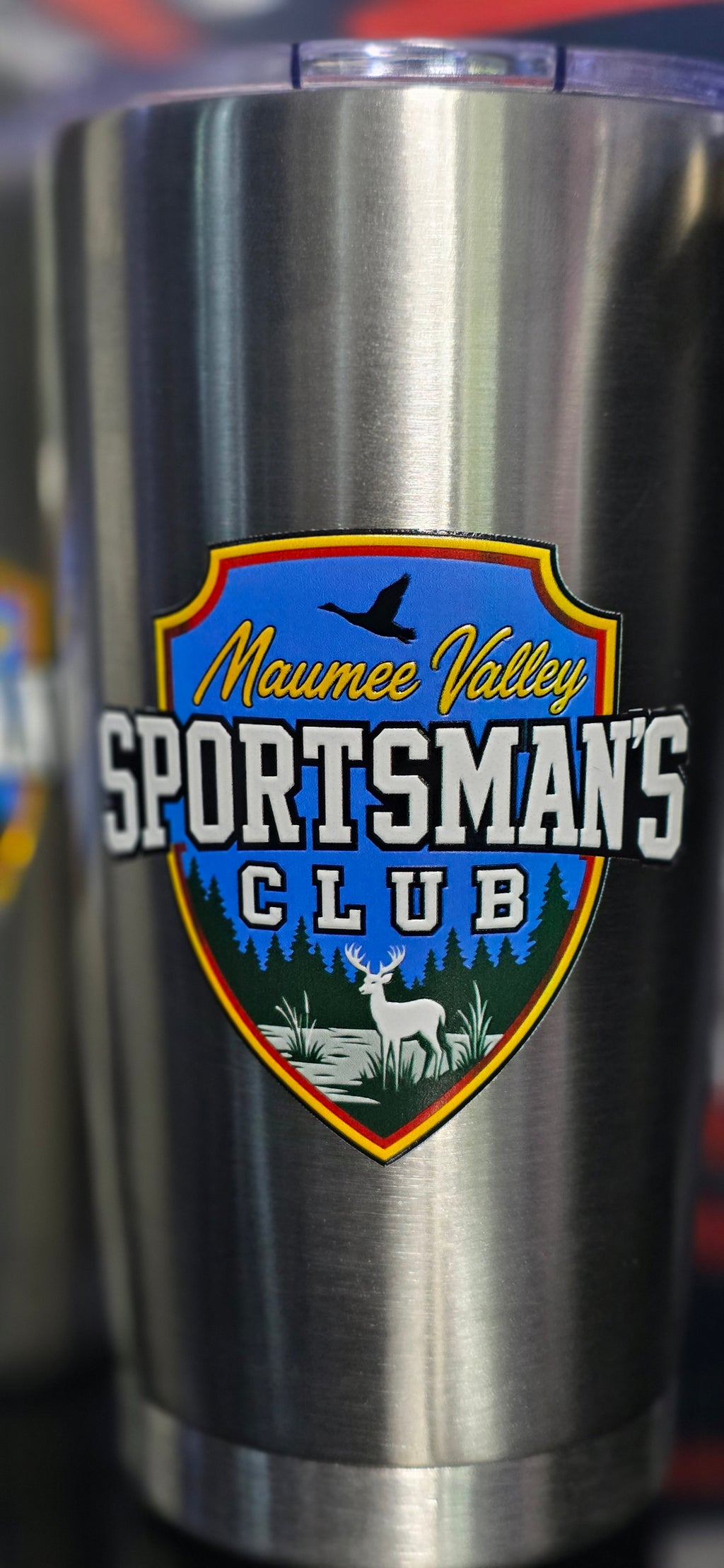 Stainless Steel 20oz Tumbler with  UV Printed Maumee Valley Sportsman's Club Logo