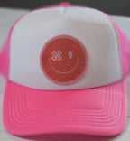 Trucker Snapback Pastel Hat Smiley Face Design
