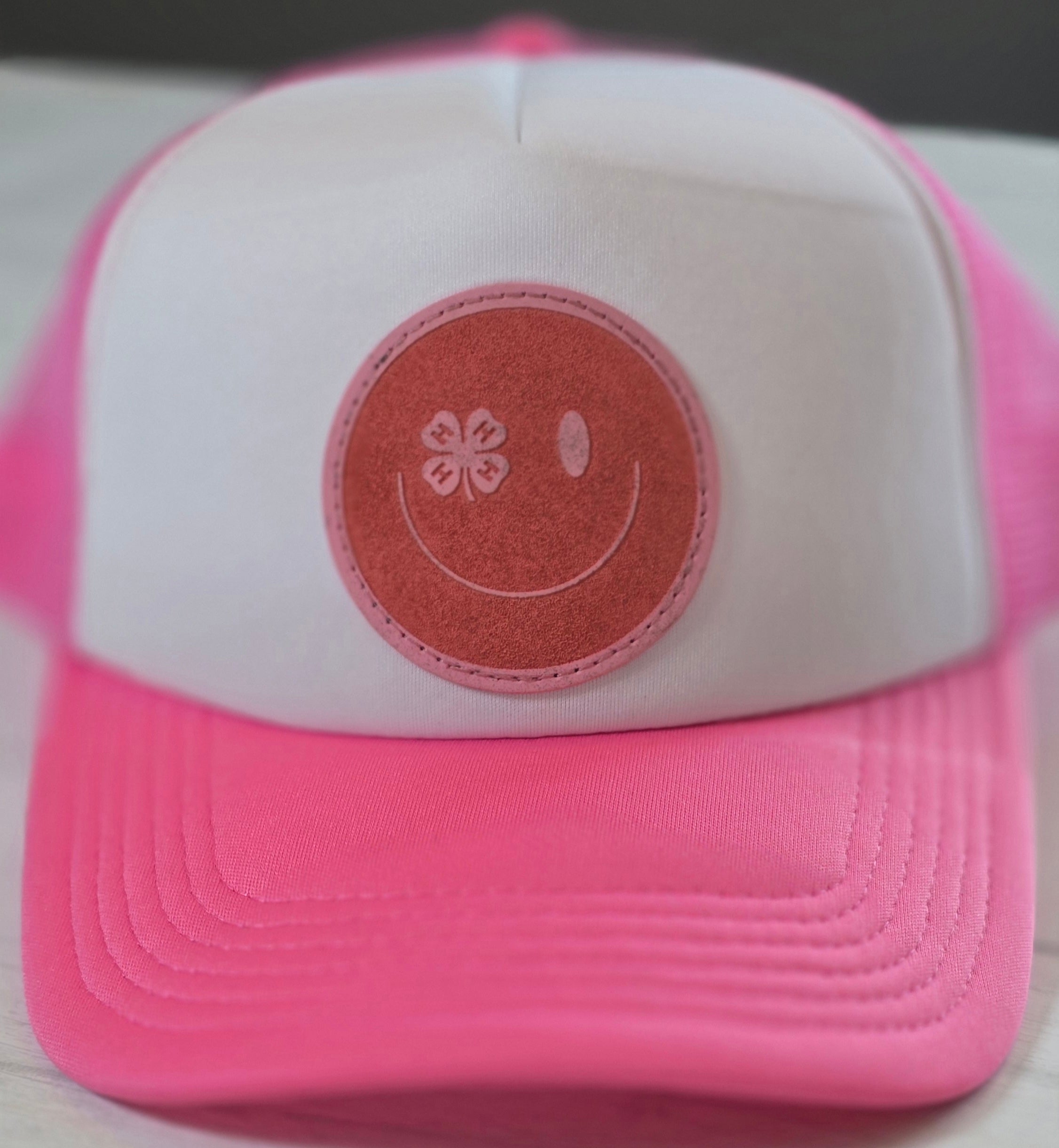 Trucker Snapback Pastel Hat Smiley Face Design