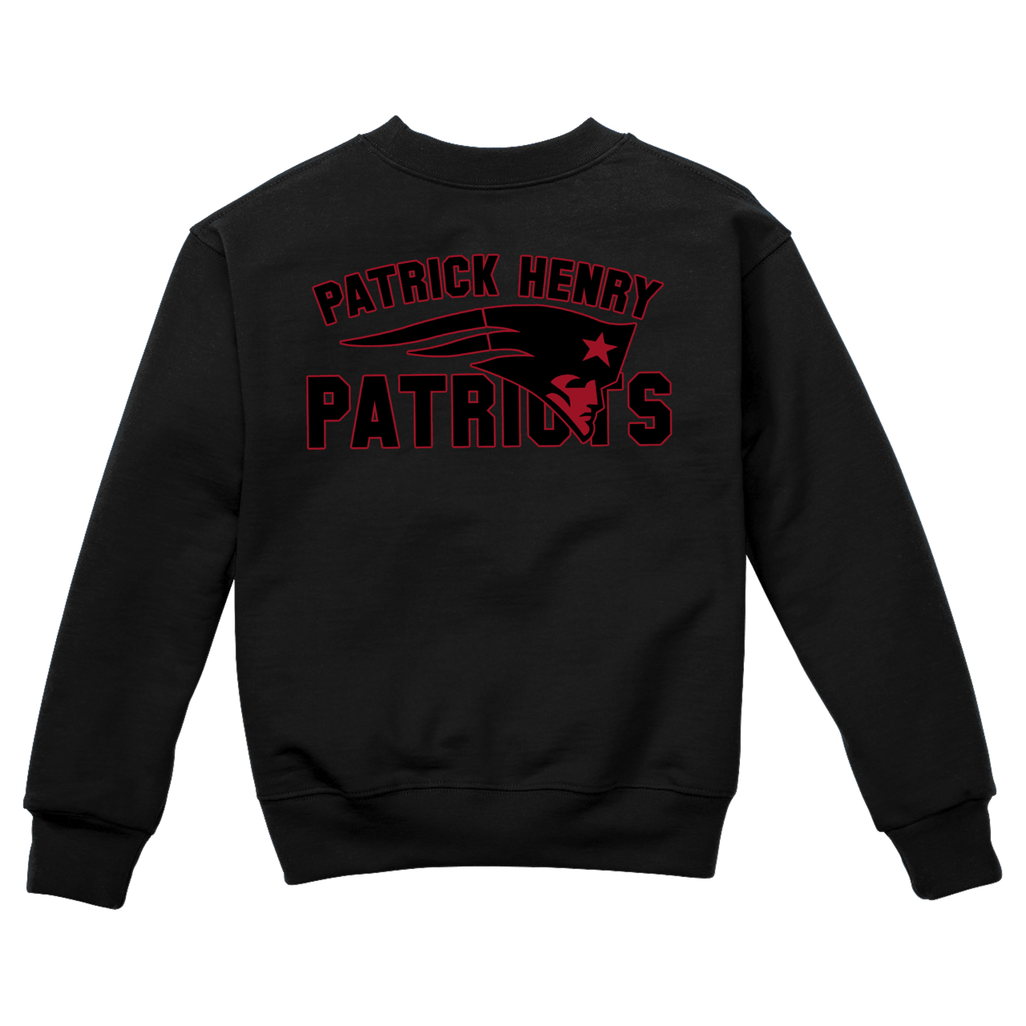 Blackout w/ Red Outline Patrick Henry Patriots Crewneck Sweatshirt
