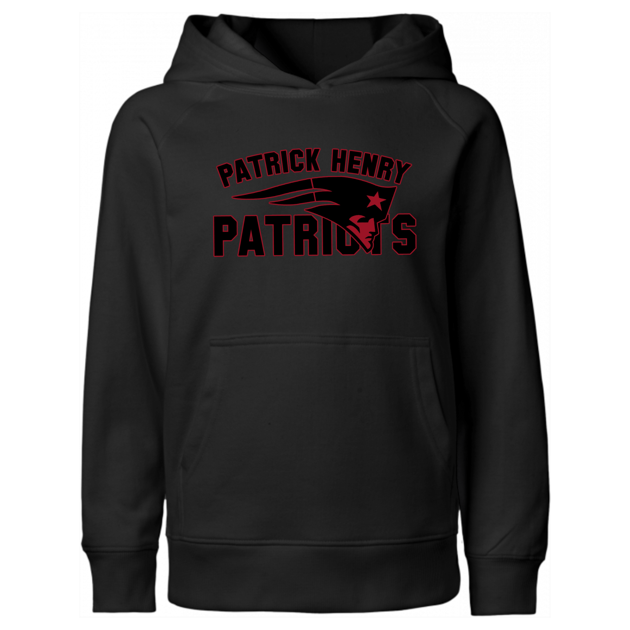 Blackout w/ Red Outline Patrick Henry Patriots Hooded Sweatshirt