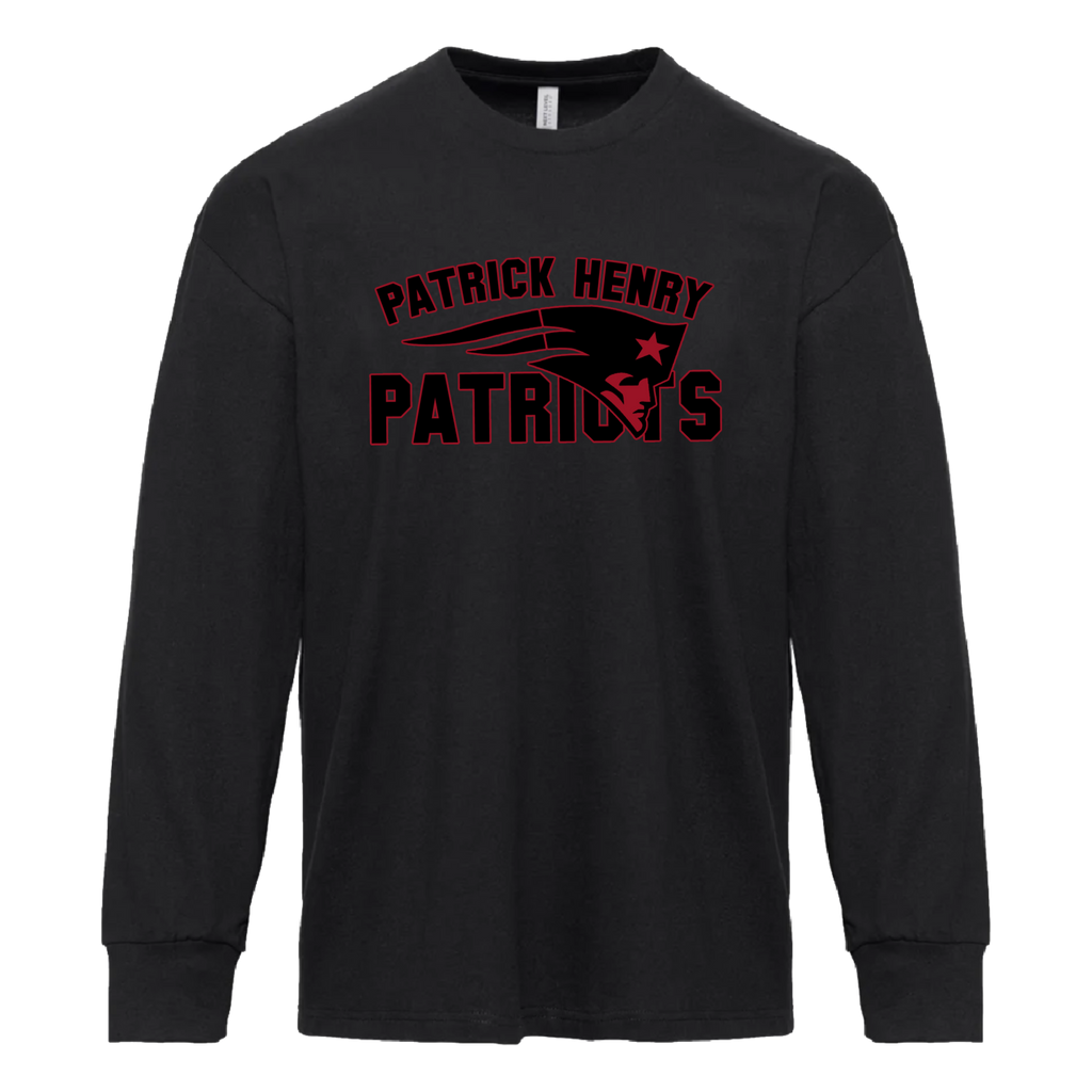 Blackout w/ Red Outline Patrick Henry Patriots Long Sleeve Tee