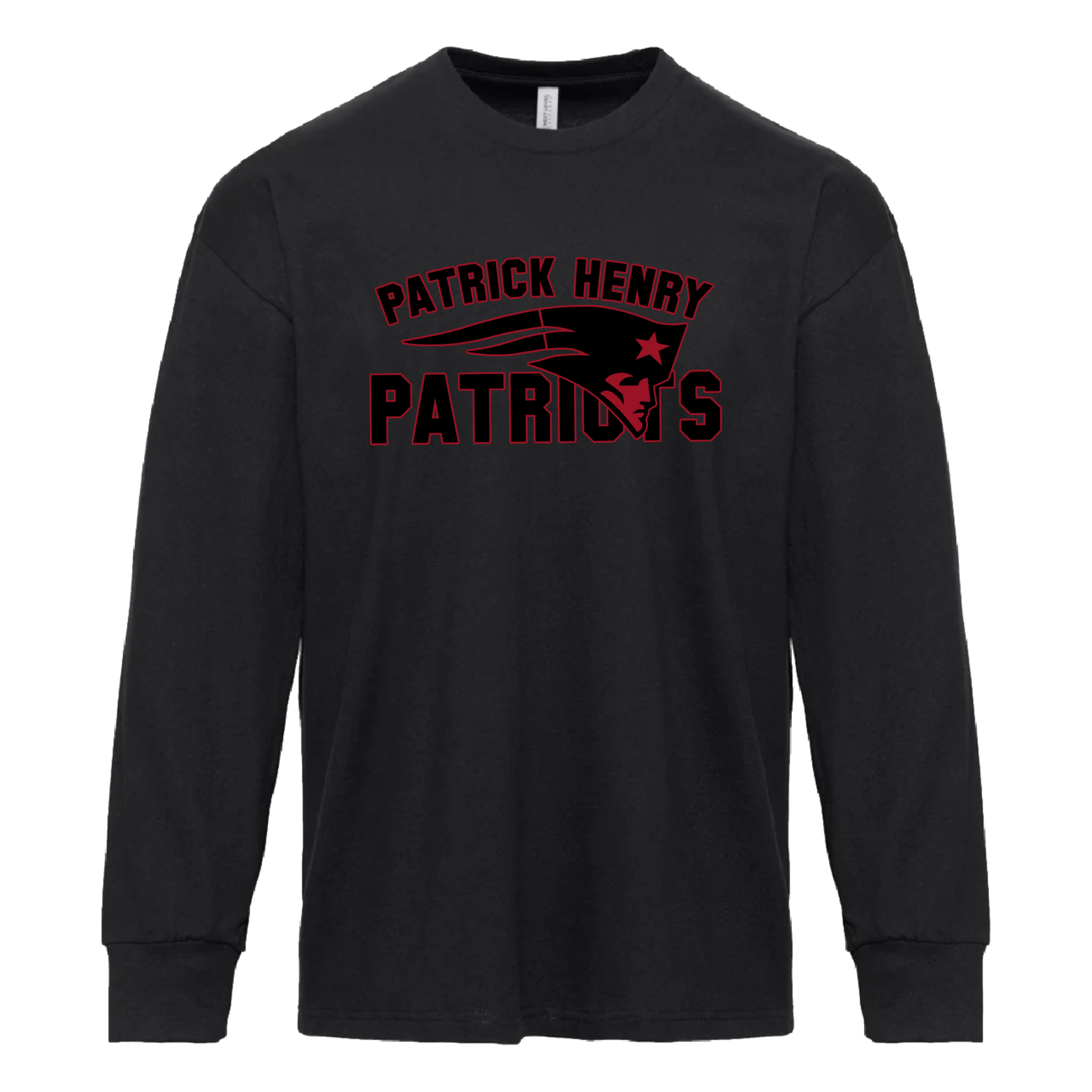 Blackout w/ Red Outline Patrick Henry Patriots Long Sleeve Tee