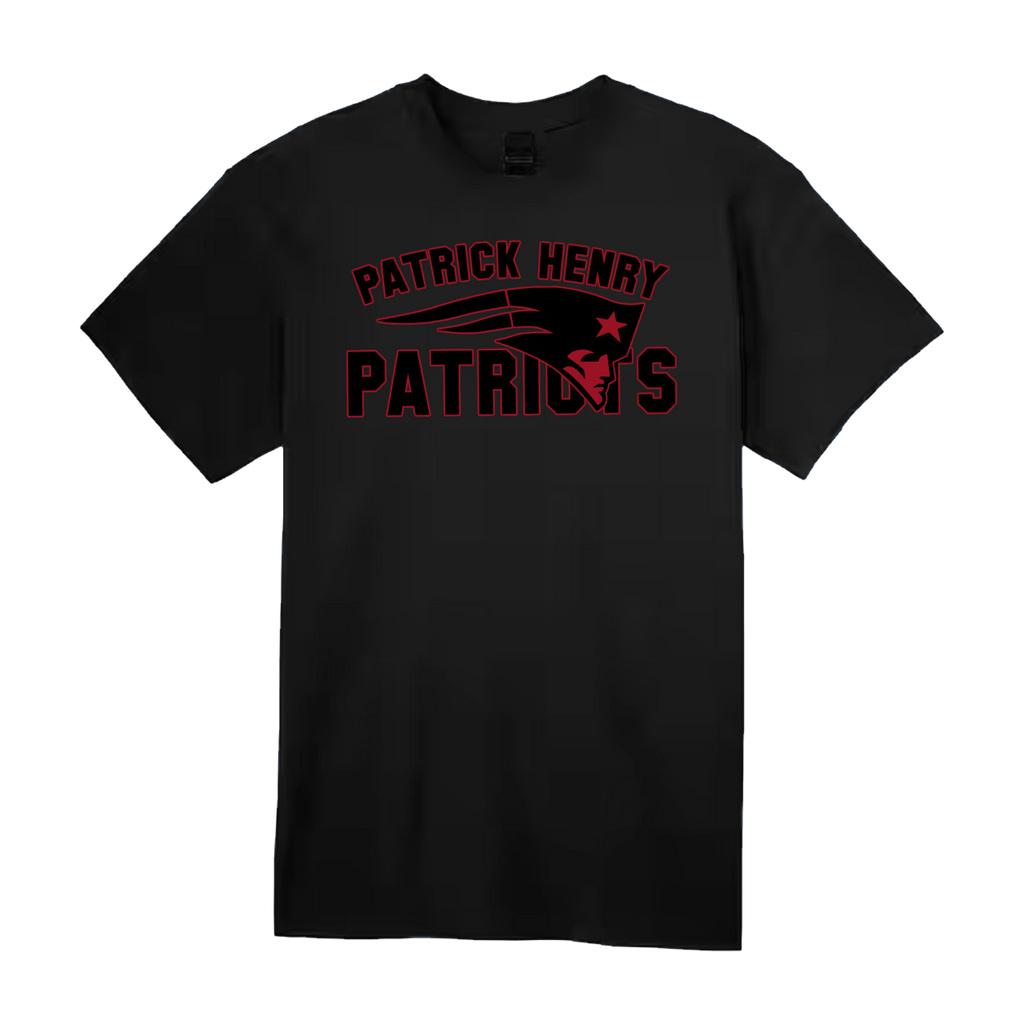 Blackout w/ Red Outline Patrick Henry Patriots Short Sleeve Tee