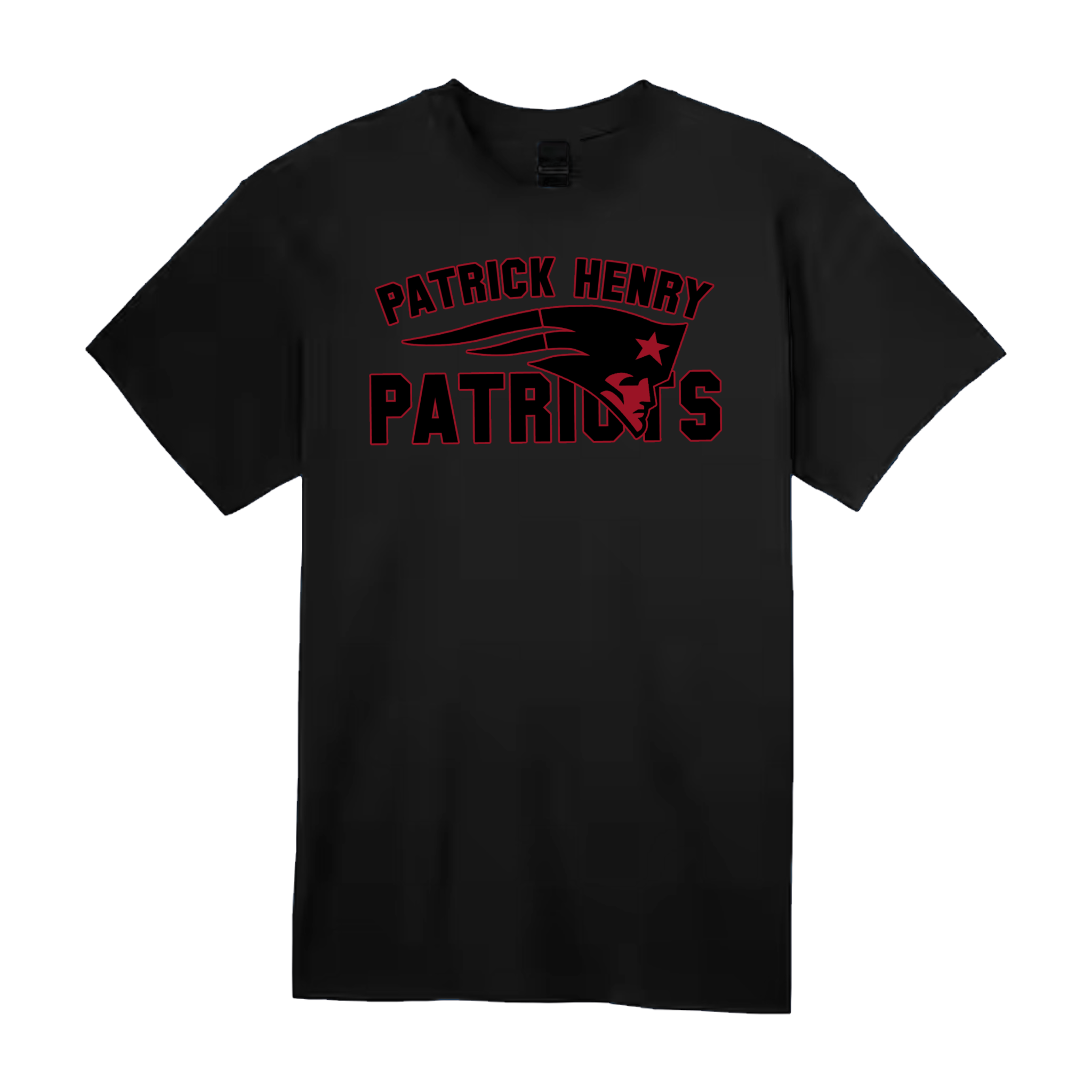 Blackout w/ Red Outline Patrick Henry Patriots Short Sleeve Tee