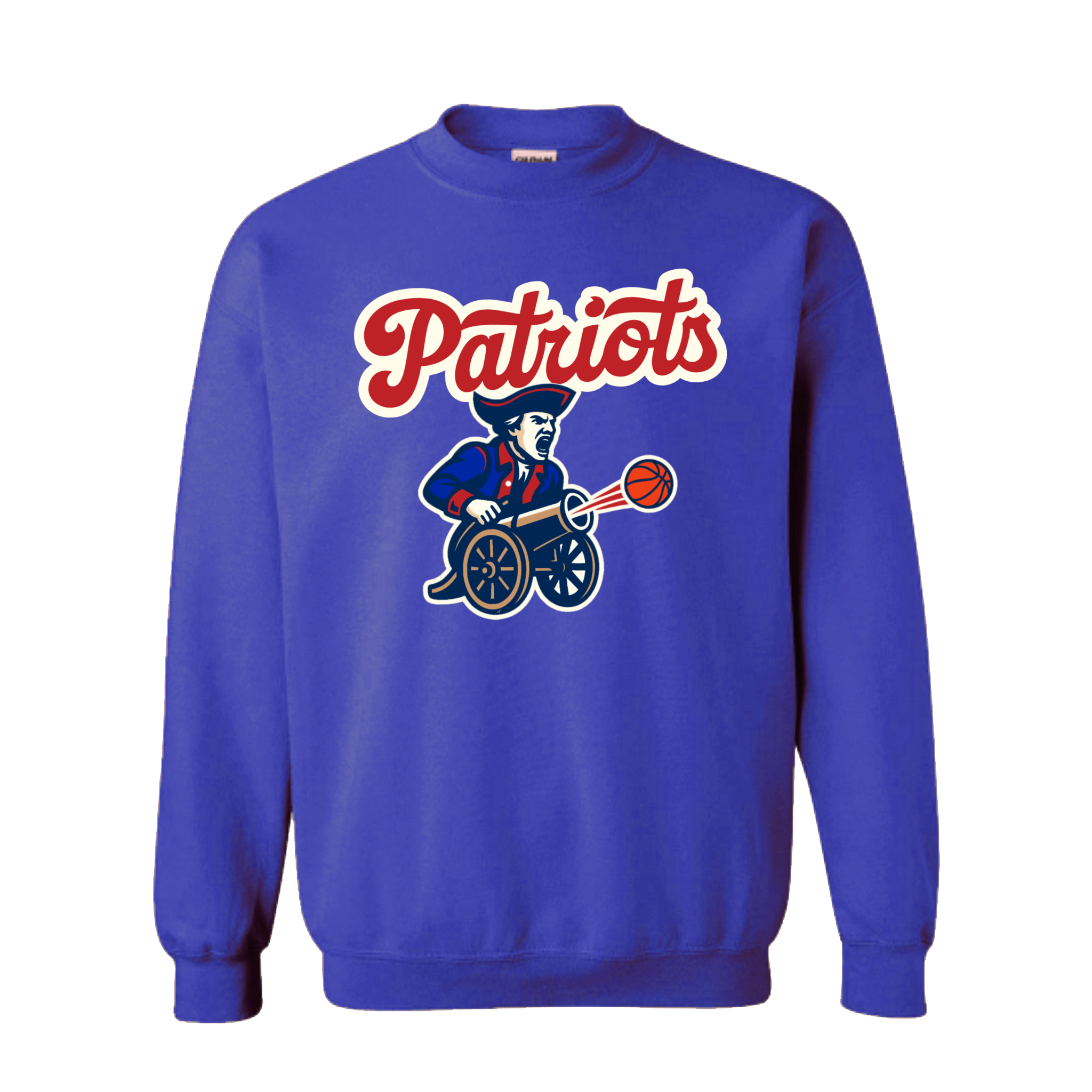 Patriots Minuteman Basketball Cannon Crewneck Sweatshirt