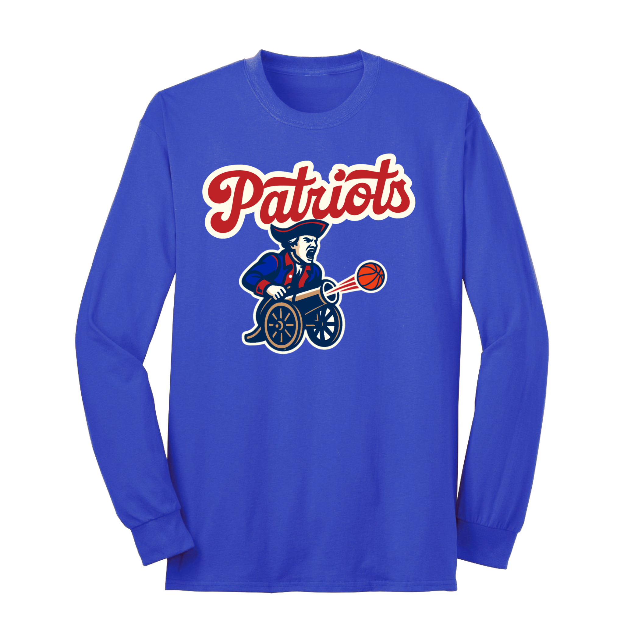 Patriots Minuteman Basketball Cannon Long Sleeve Tee