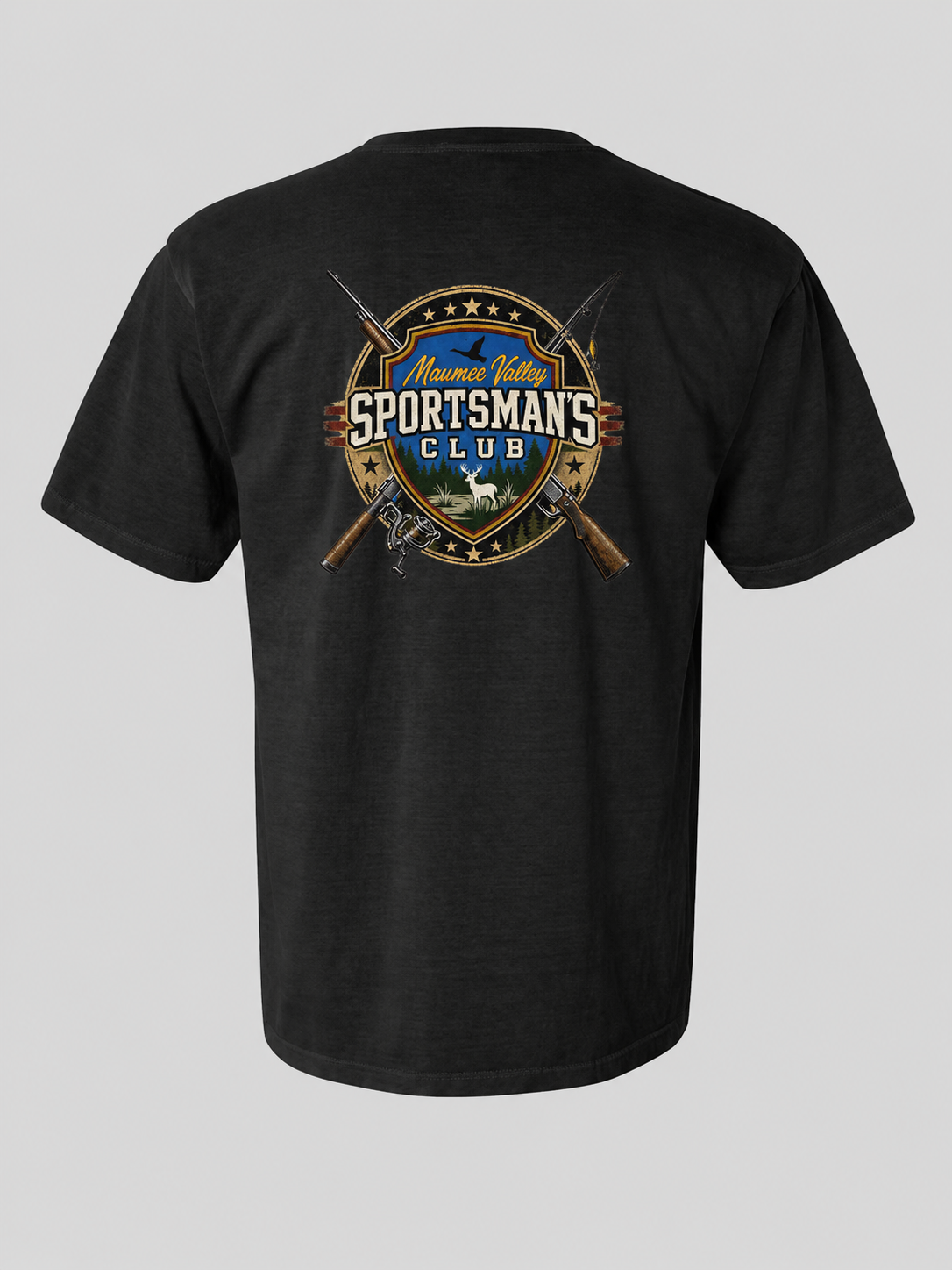 Shotgun and Reel Design Comfort Colors Heavyweight T shirt