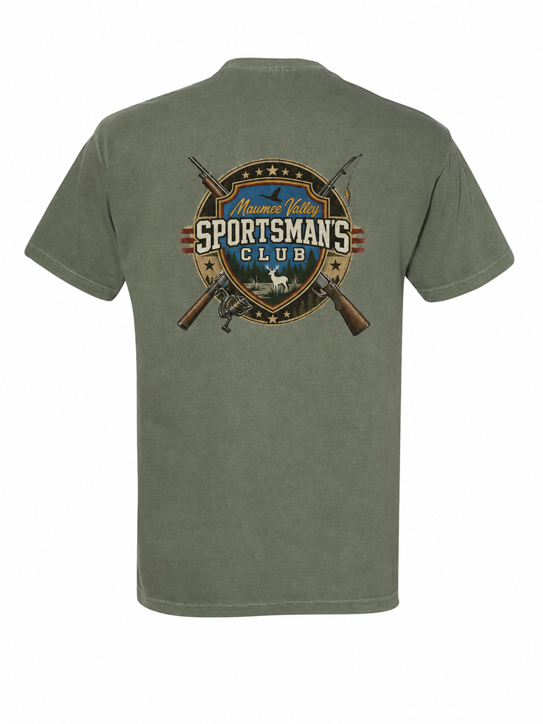 Shotgun and Reel Design Comfort Colors Heavyweight T shirt