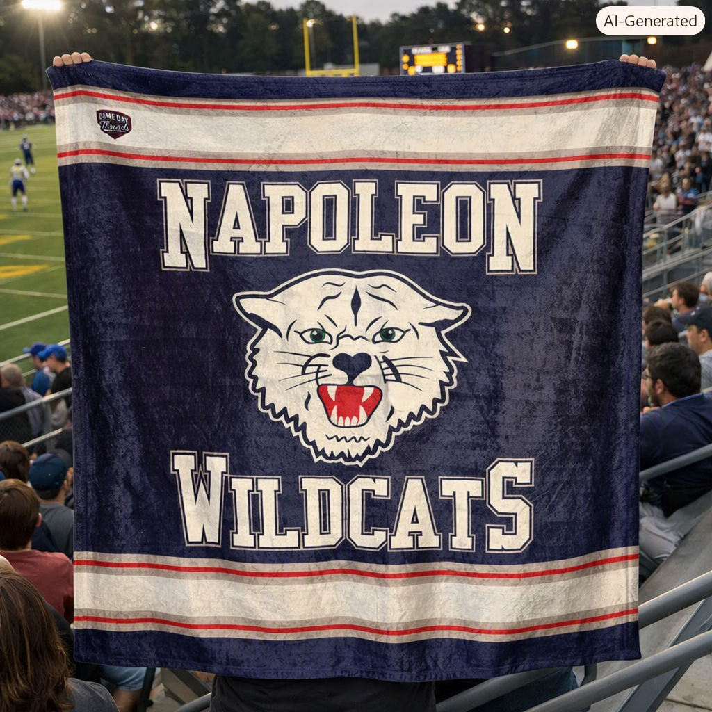 Wildcat Fleece Blanket Sublimated Design 50"x60"
