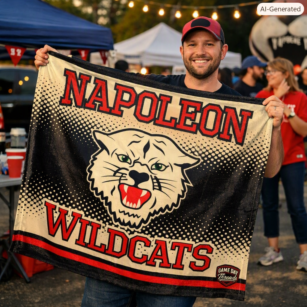 Wildcat Fleece Blanket Sublimated Design 50"x60"