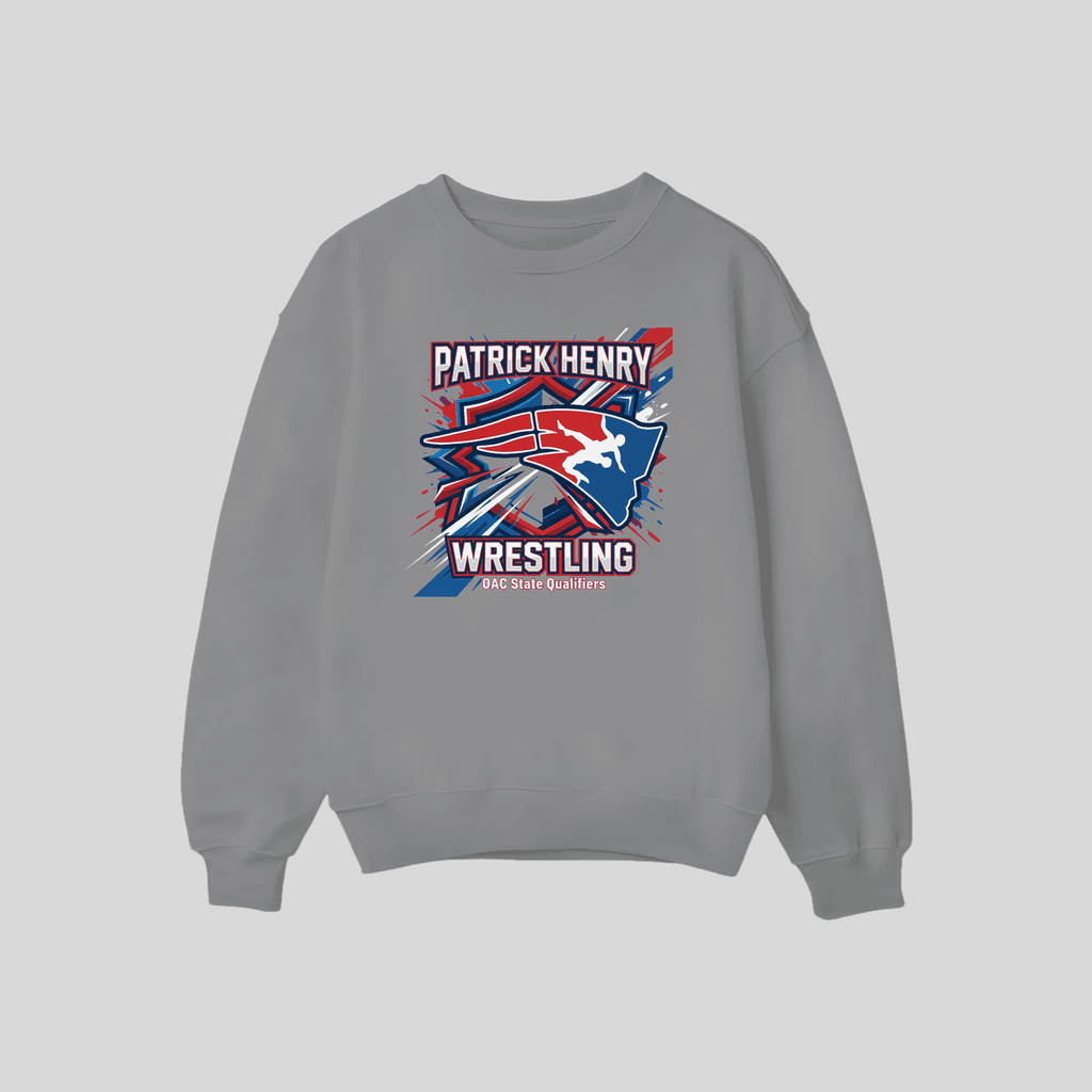 Patrick Henry Wrestling OAC State Qualifier Crewneck Adult and Youth Sizing