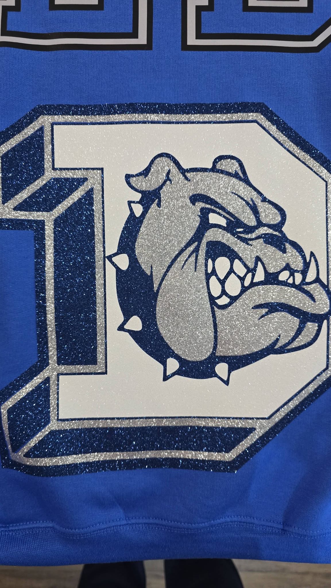 Defiance Bulldogs Oversized Letter Glitter Bulldog Logo