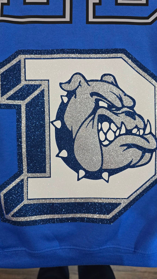 Defiance Bulldogs Oversized Letter Glitter Bulldog Logo