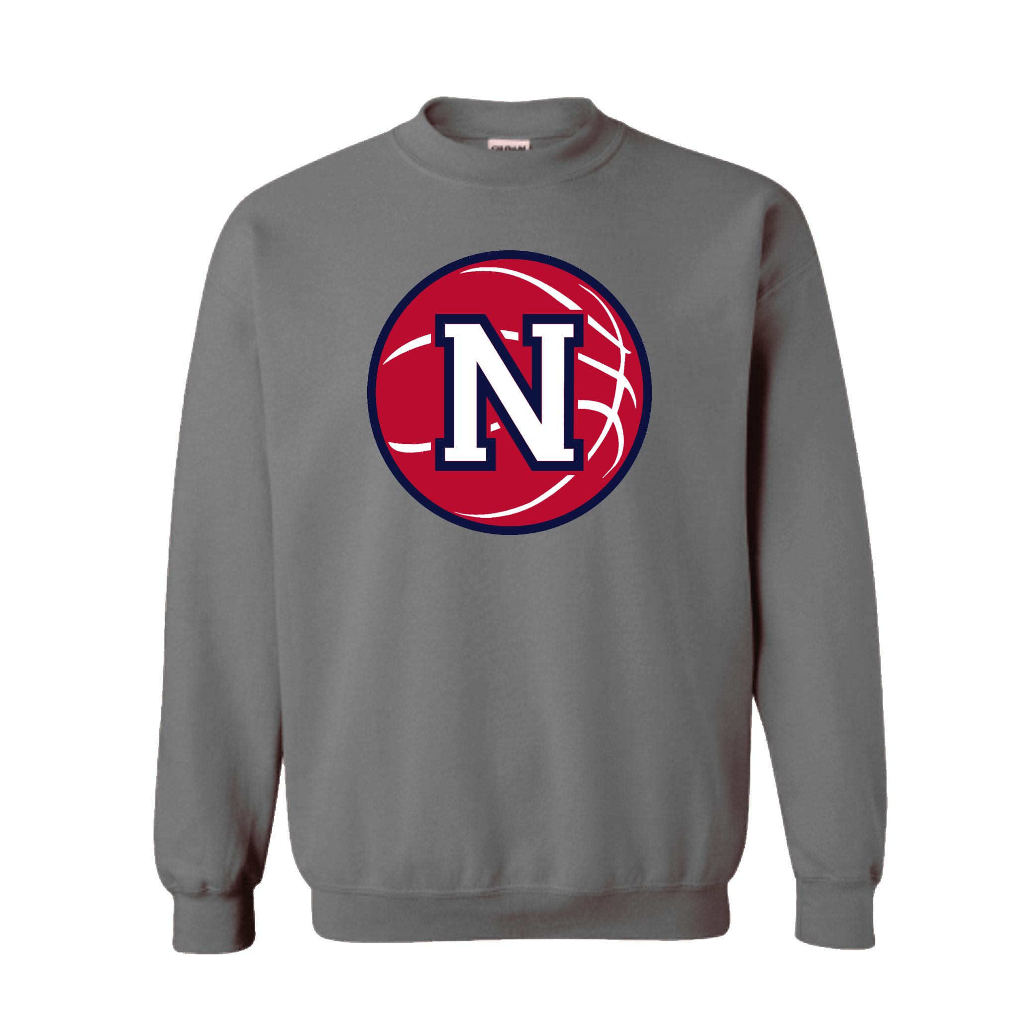 Red Napoleon Block N Basketball Crewneck Sweatshirt