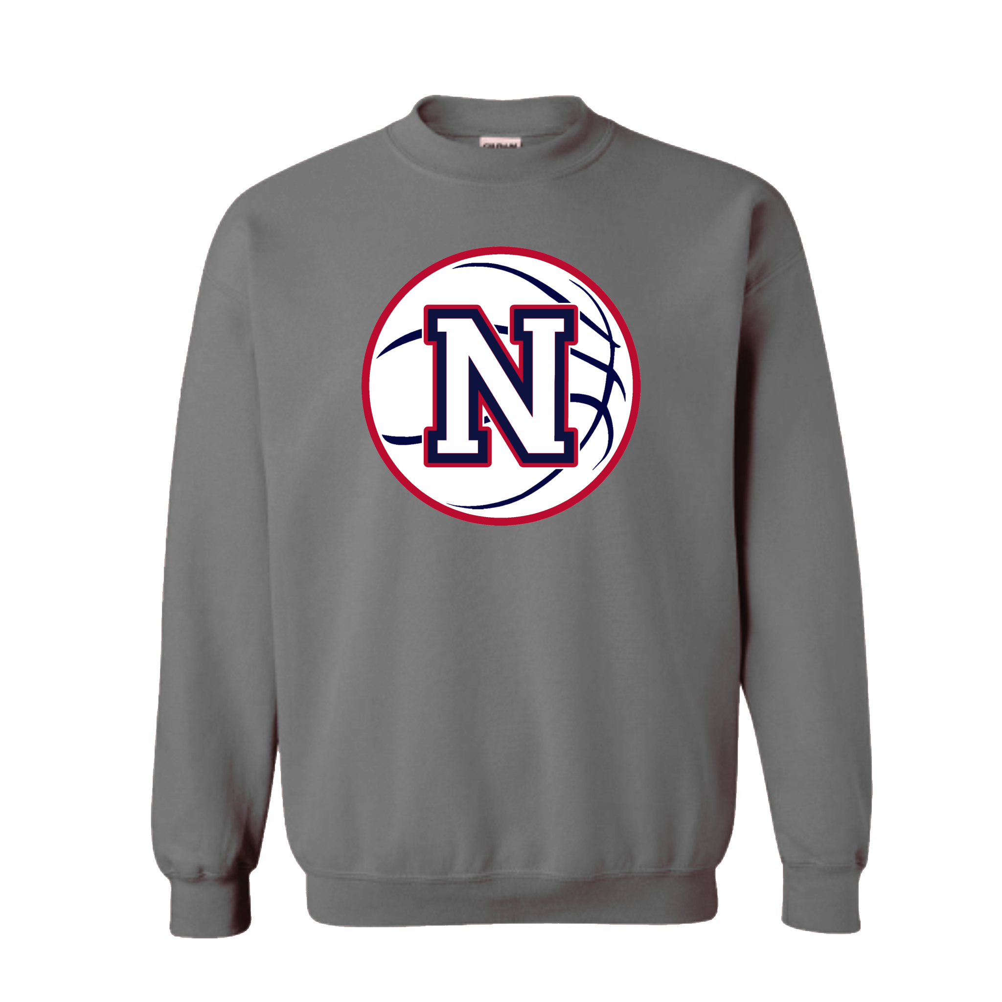 White Napoleon Block N Basketball Crewneck Sweatshirt