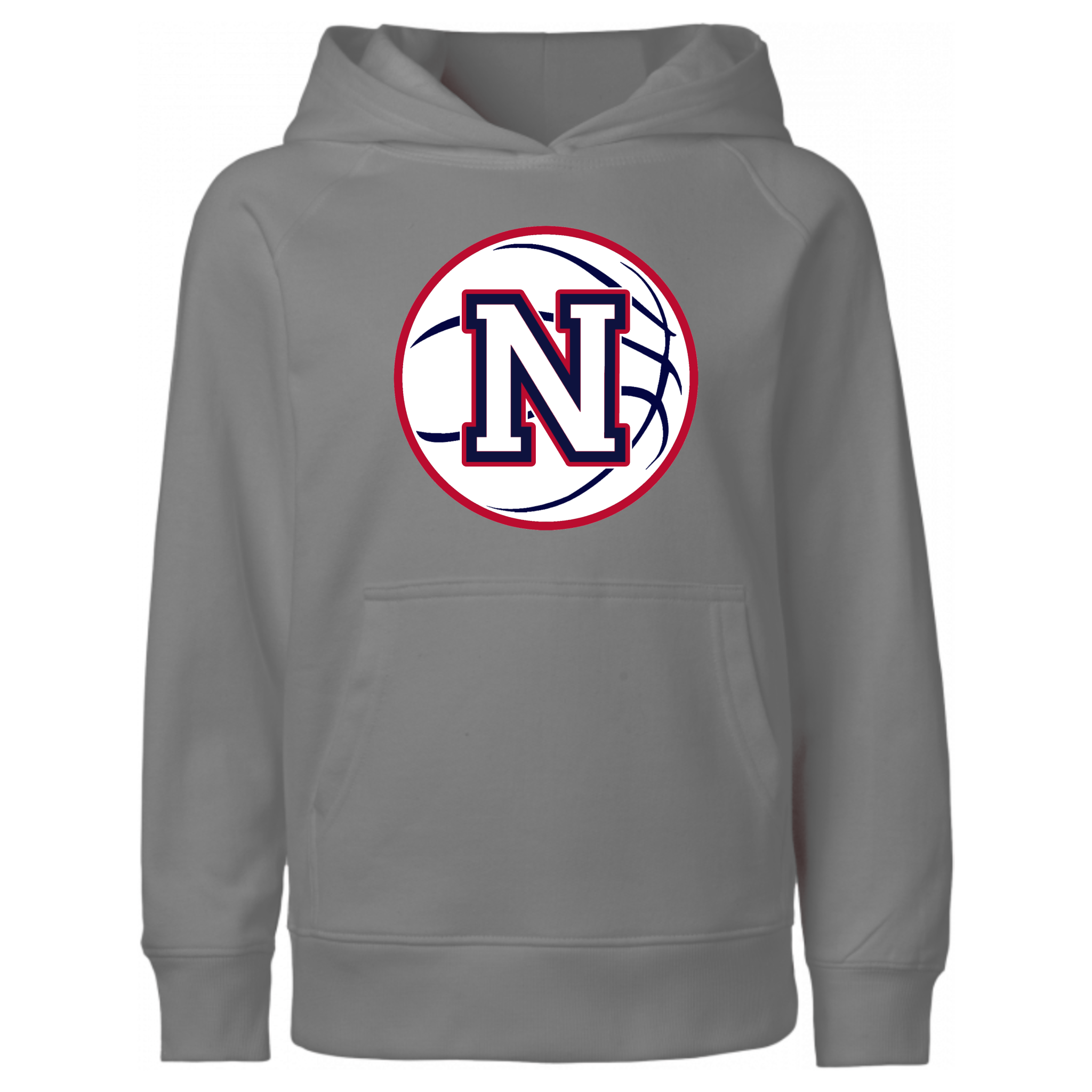 White Napoleon Block N Basketball Hooded Sweatshirt