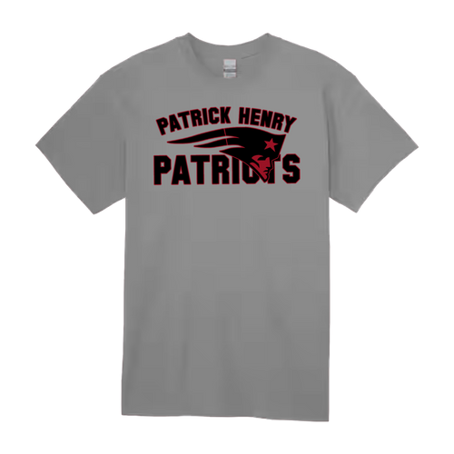 Blackout w/ Red Outline Patrick Henry Patriots Short Sleeve Tee