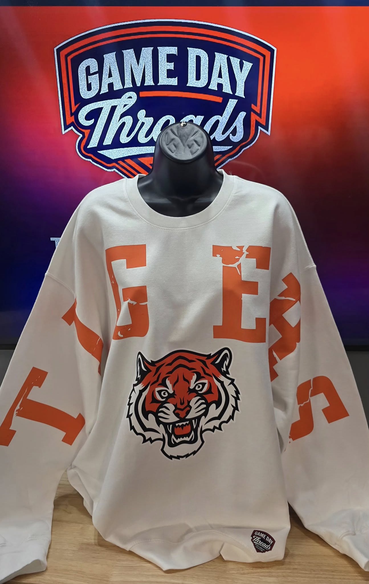 Oversized High School Liberty Center Tigers Letters with logo sweatshirt