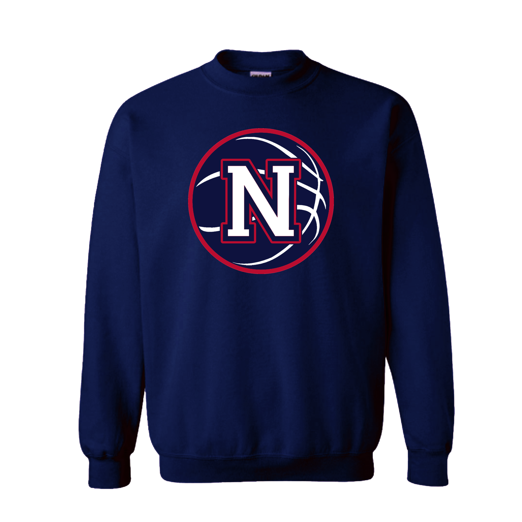 Navy Napoleon Block N Basketball Crewneck Sweatshirt