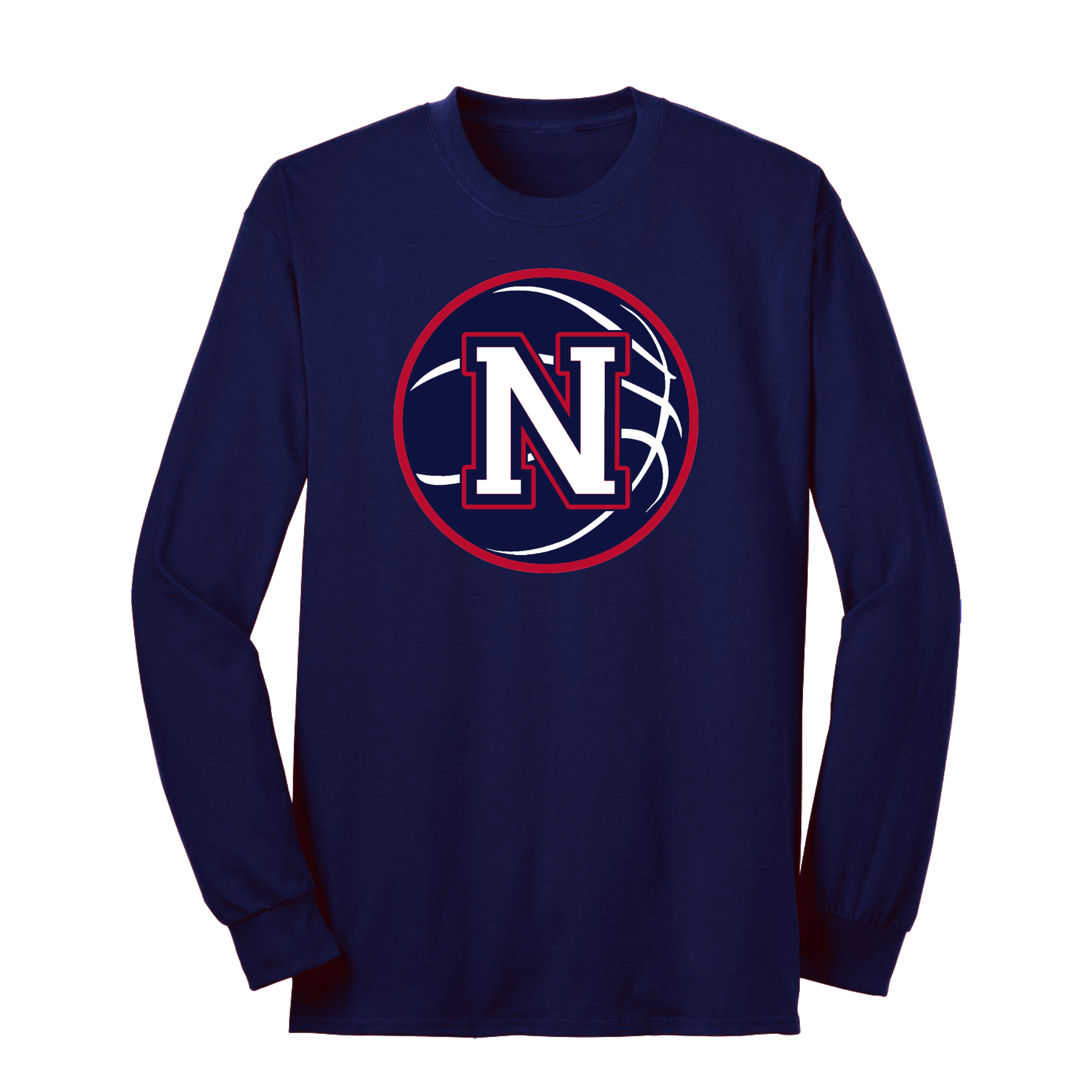 Navy Napoleon Block N Basketball Long Sleeve Tee