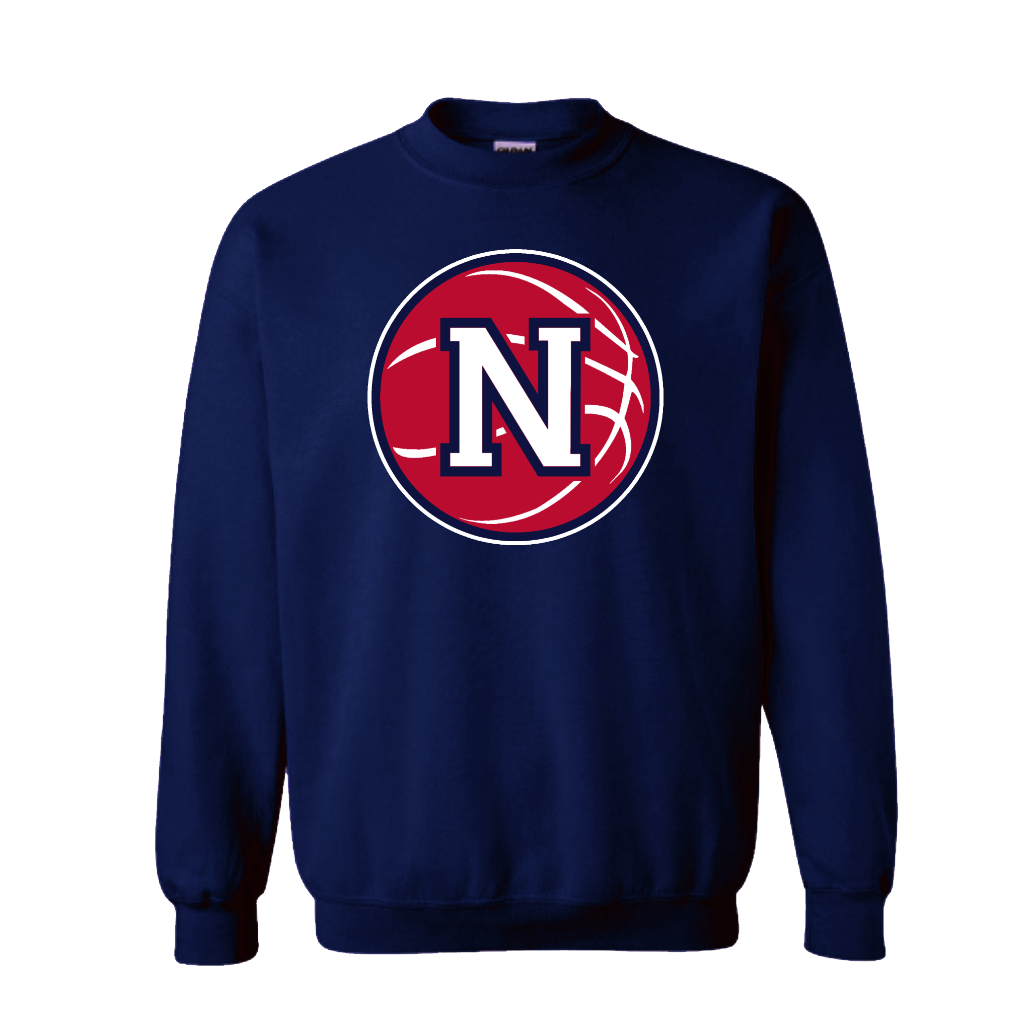 Red Napoleon Block N Basketball Crewneck Sweatshirt