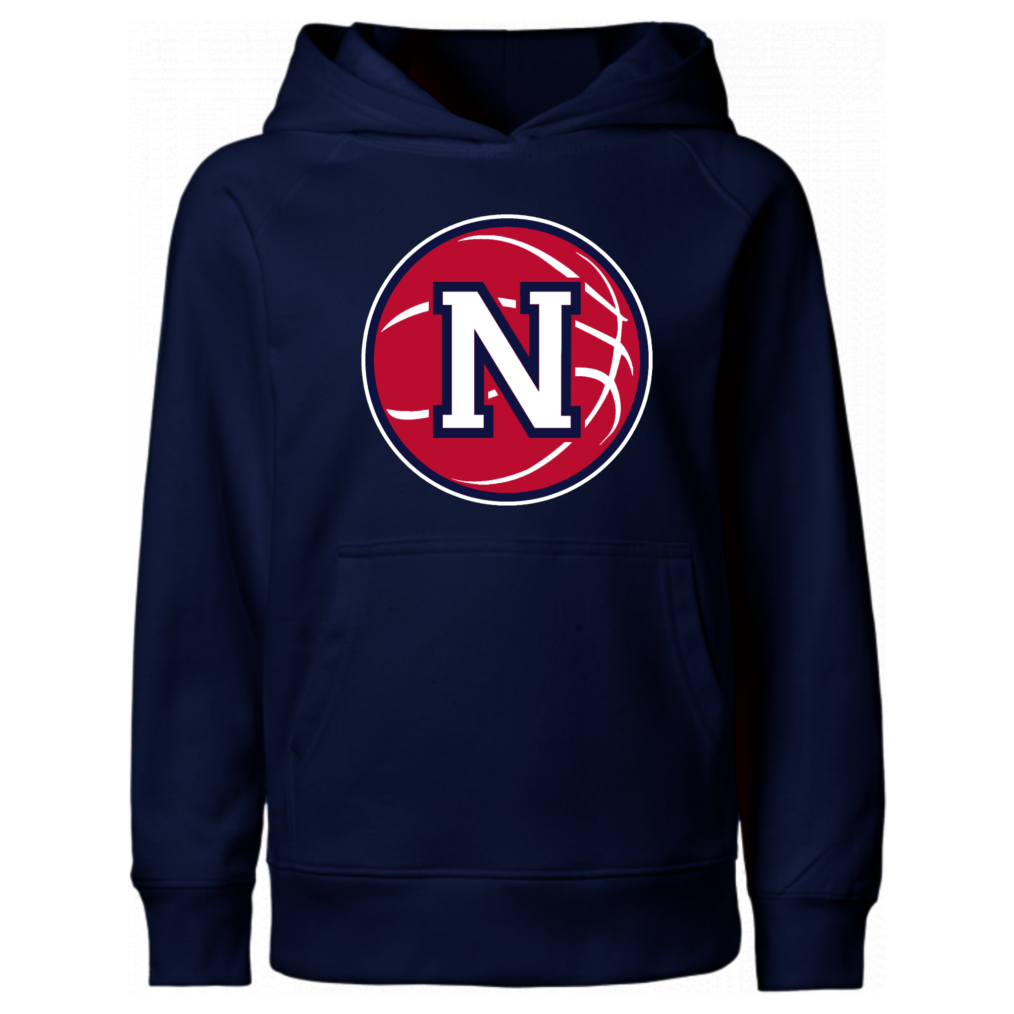 Red Napoleon Block N Basketball Hooded Sweatshirt