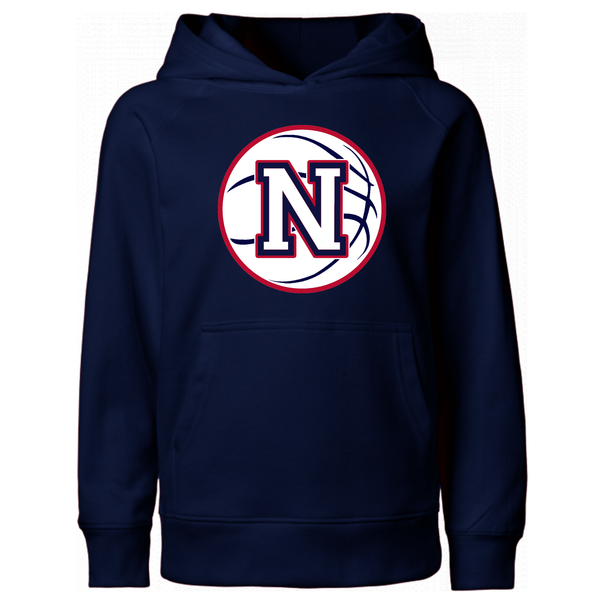 White Napoleon Block N Basketball Hooded Sweatshirt