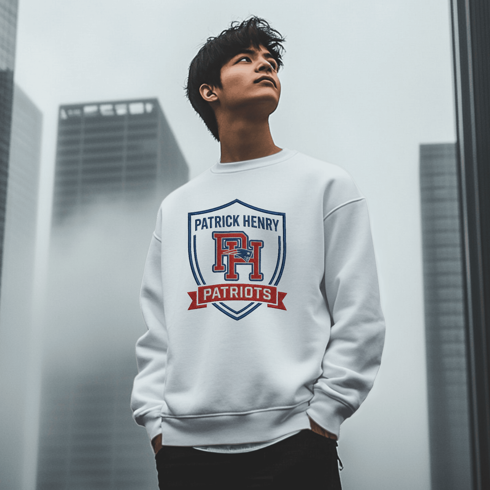 Patrick Henry "Faux Embroidery Shield" Adult Sizing