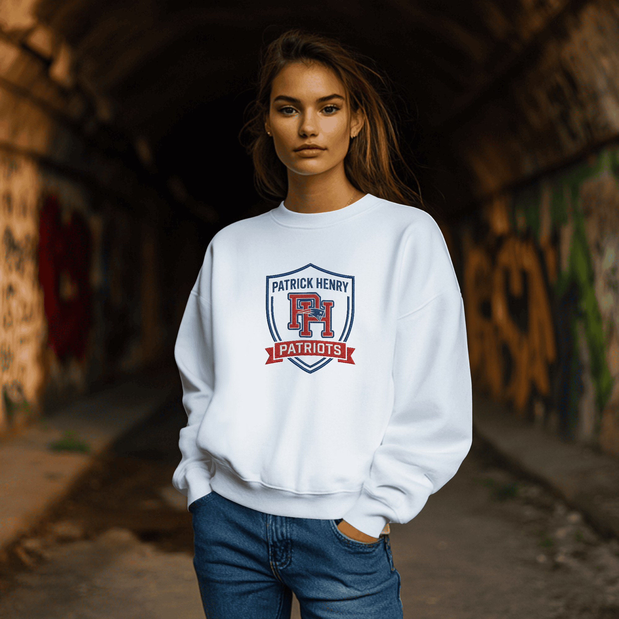 Patrick Henry "Faux Embroidery Shield" Adult Sizing