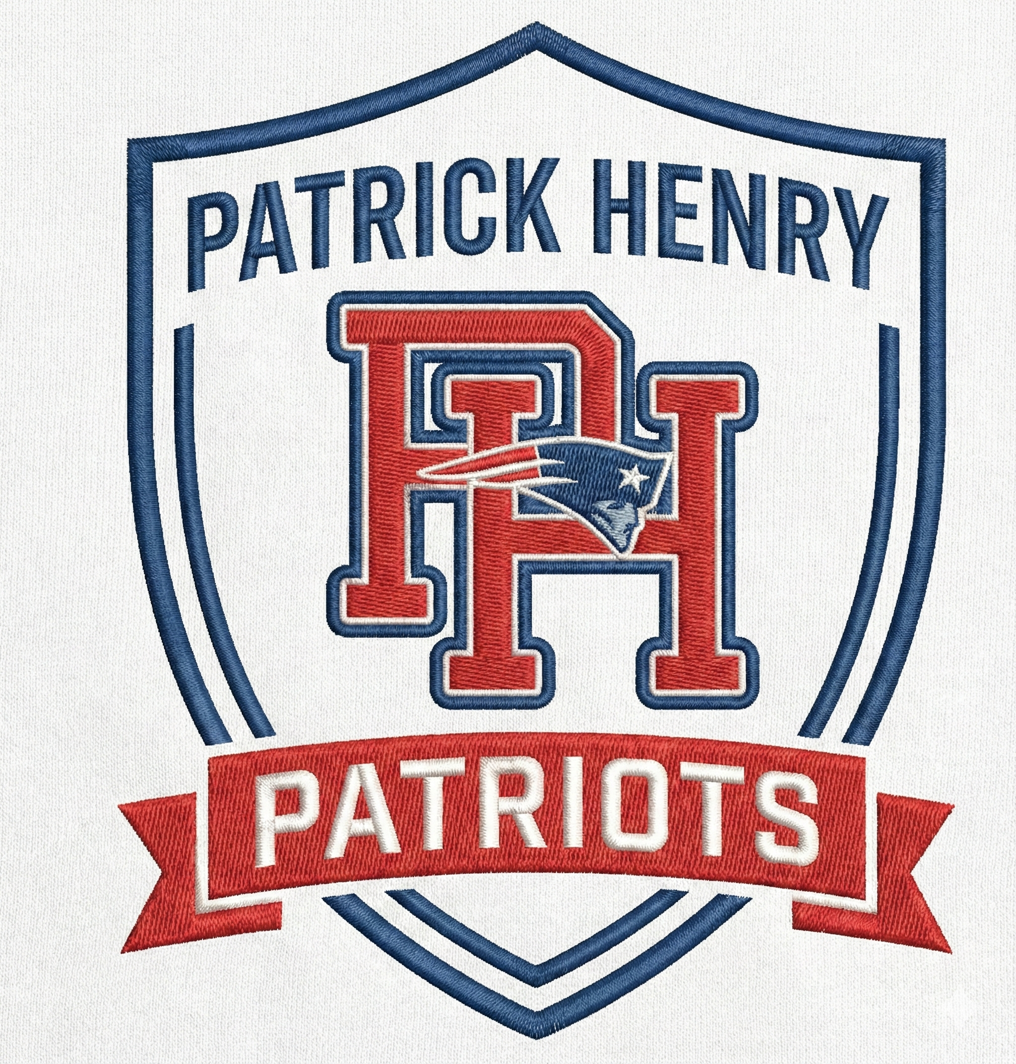Patrick Henry "Faux Embroidery Shield" Adult Sizing