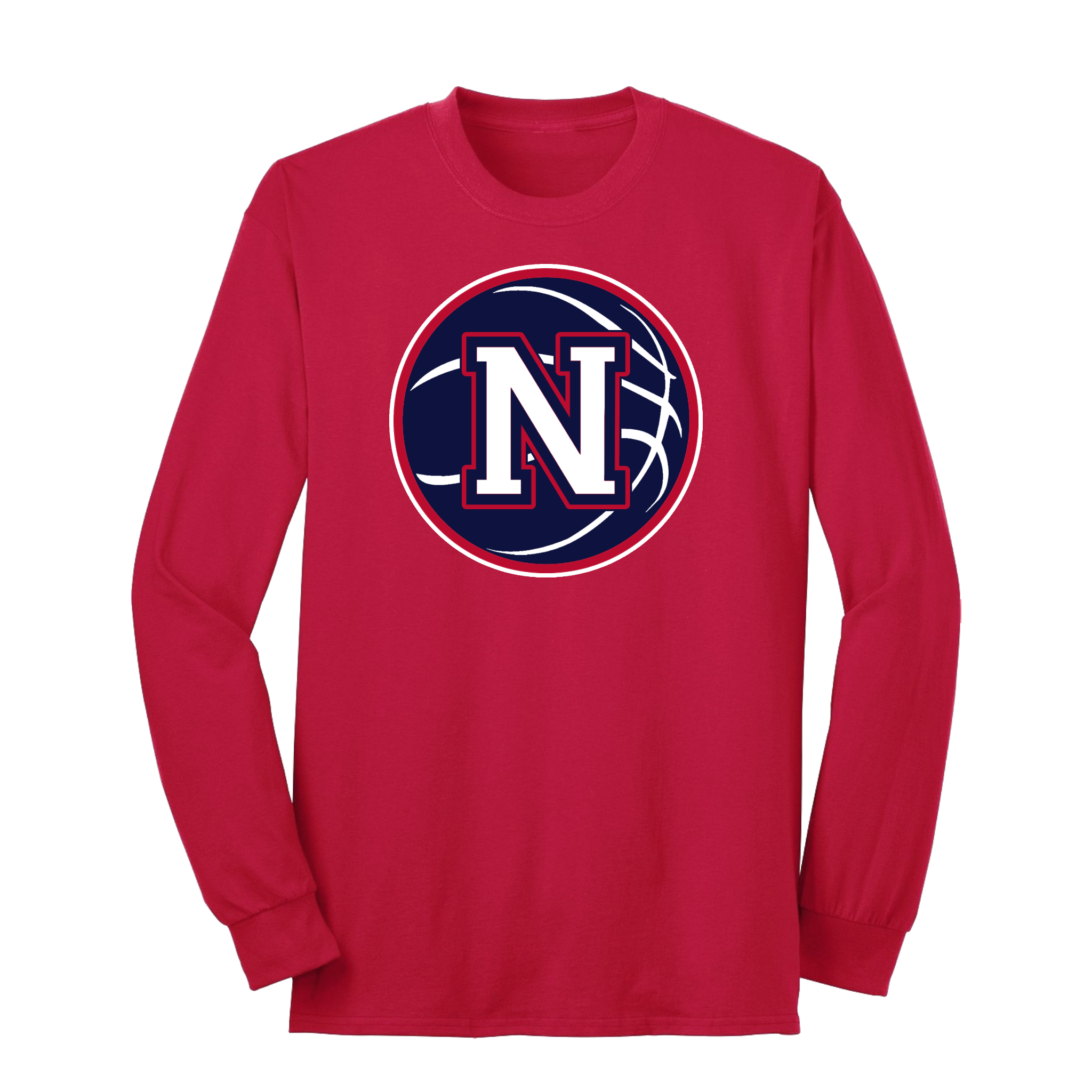 Navy Napoleon Block N Basketball Long Sleeve Tee