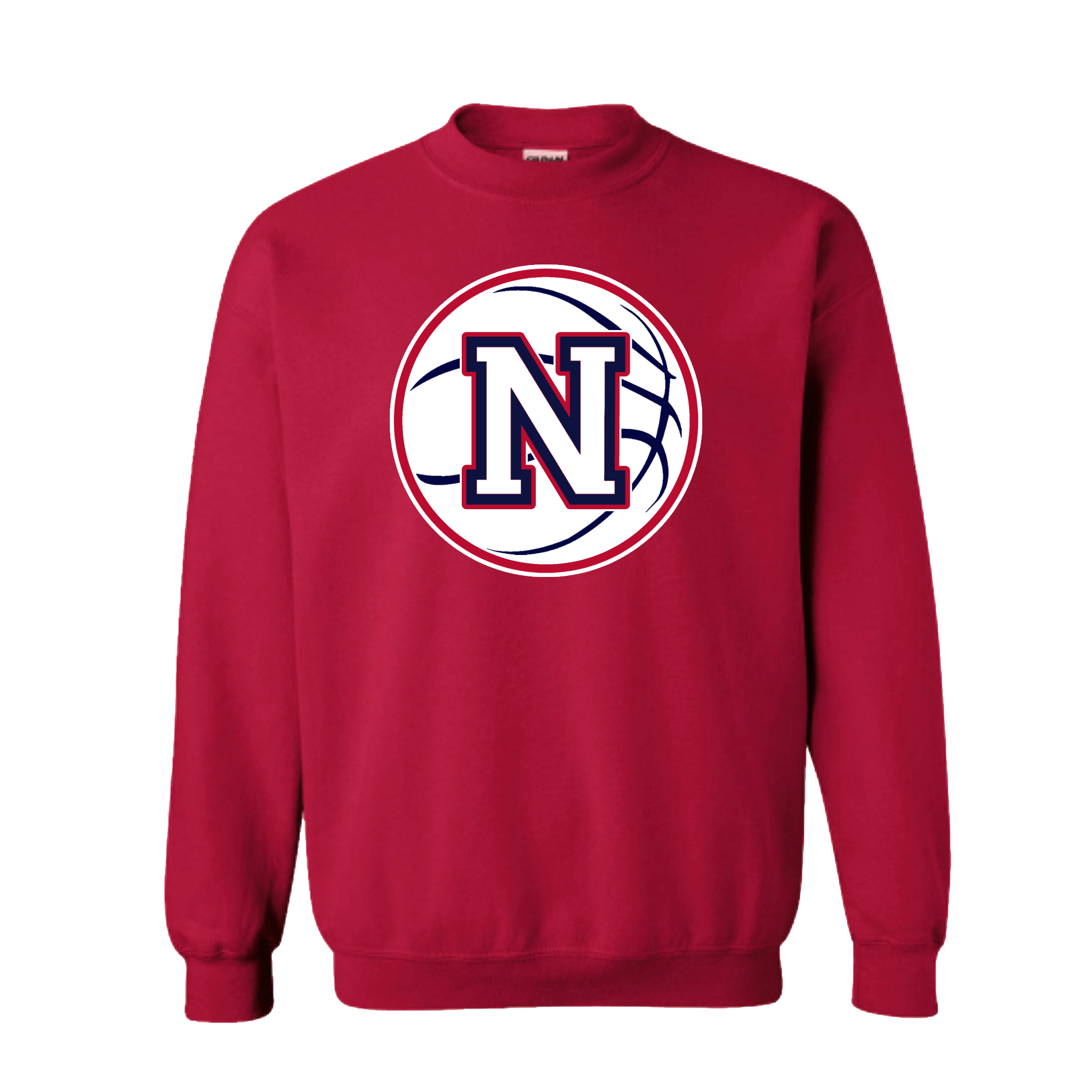 White Napoleon Block N Basketball Crewneck Sweatshirt