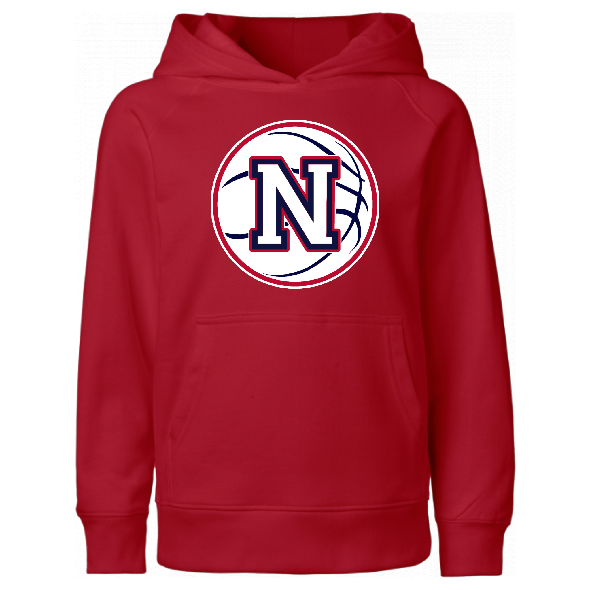 White Napoleon Block N Basketball Hooded Sweatshirt