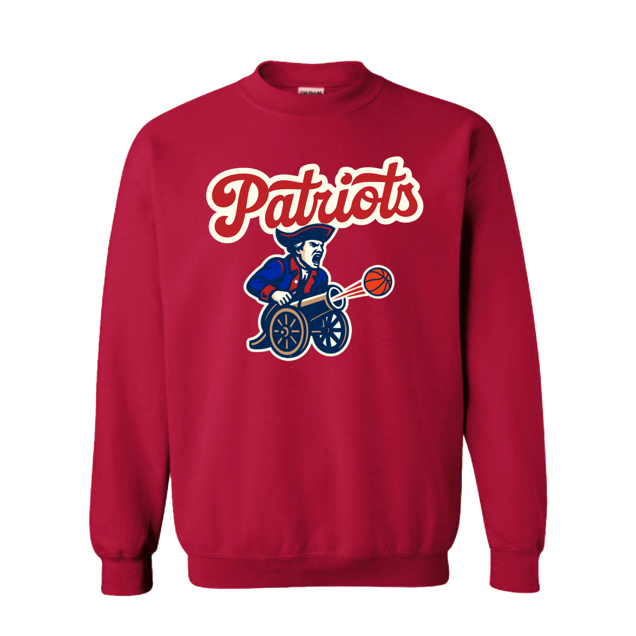 Patriots Minuteman Basketball Cannon Crewneck Sweatshirt