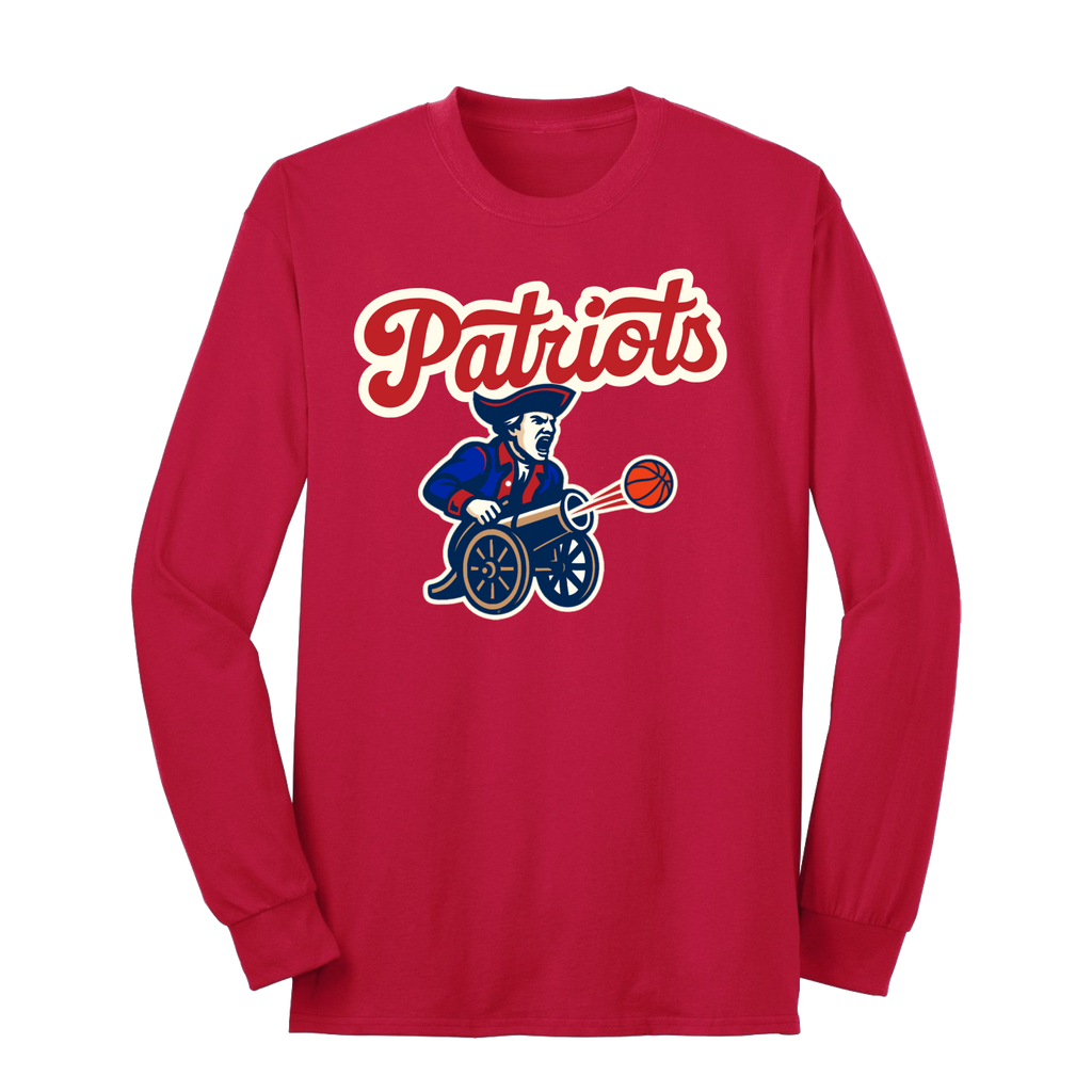 Patriots Minuteman Basketball Cannon Long Sleeve Tee