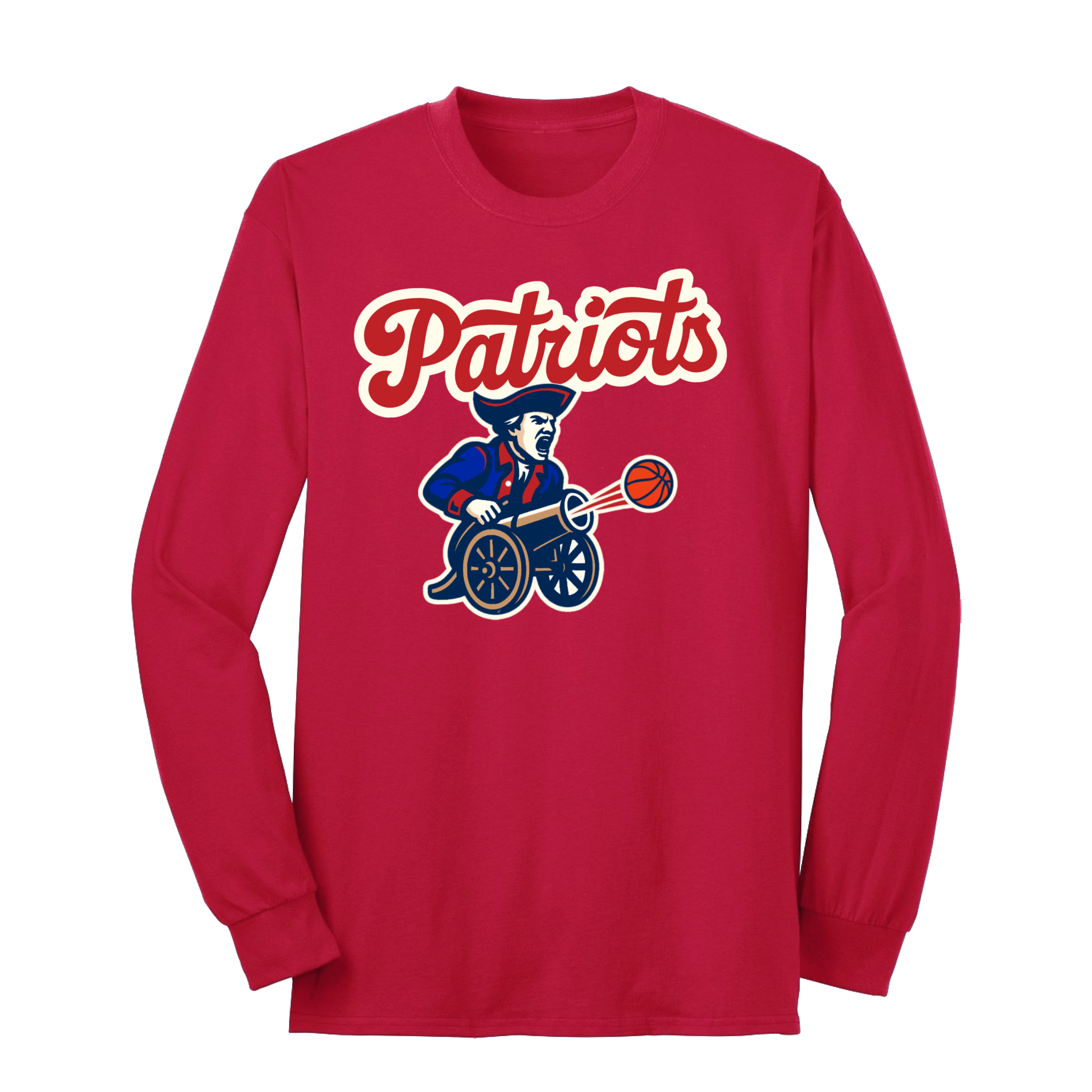 Patriots Minuteman Basketball Cannon Long Sleeve Tee