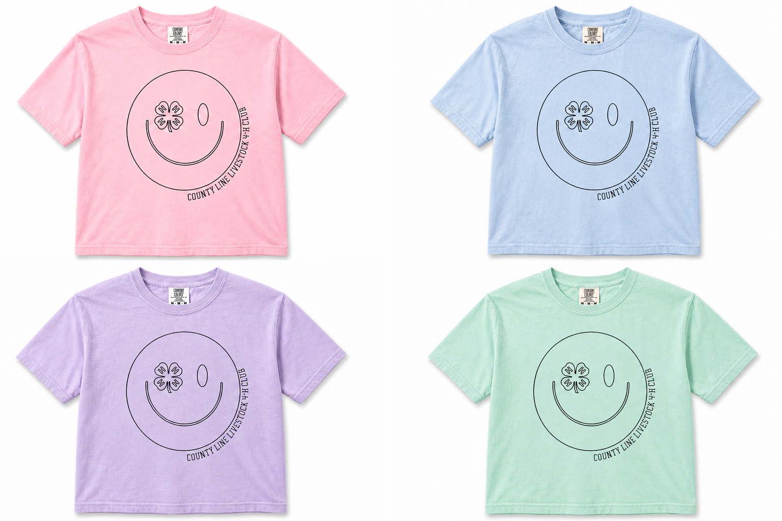 County Line Pastel Shirts Multiple Colors Adult and Youth Sizing
