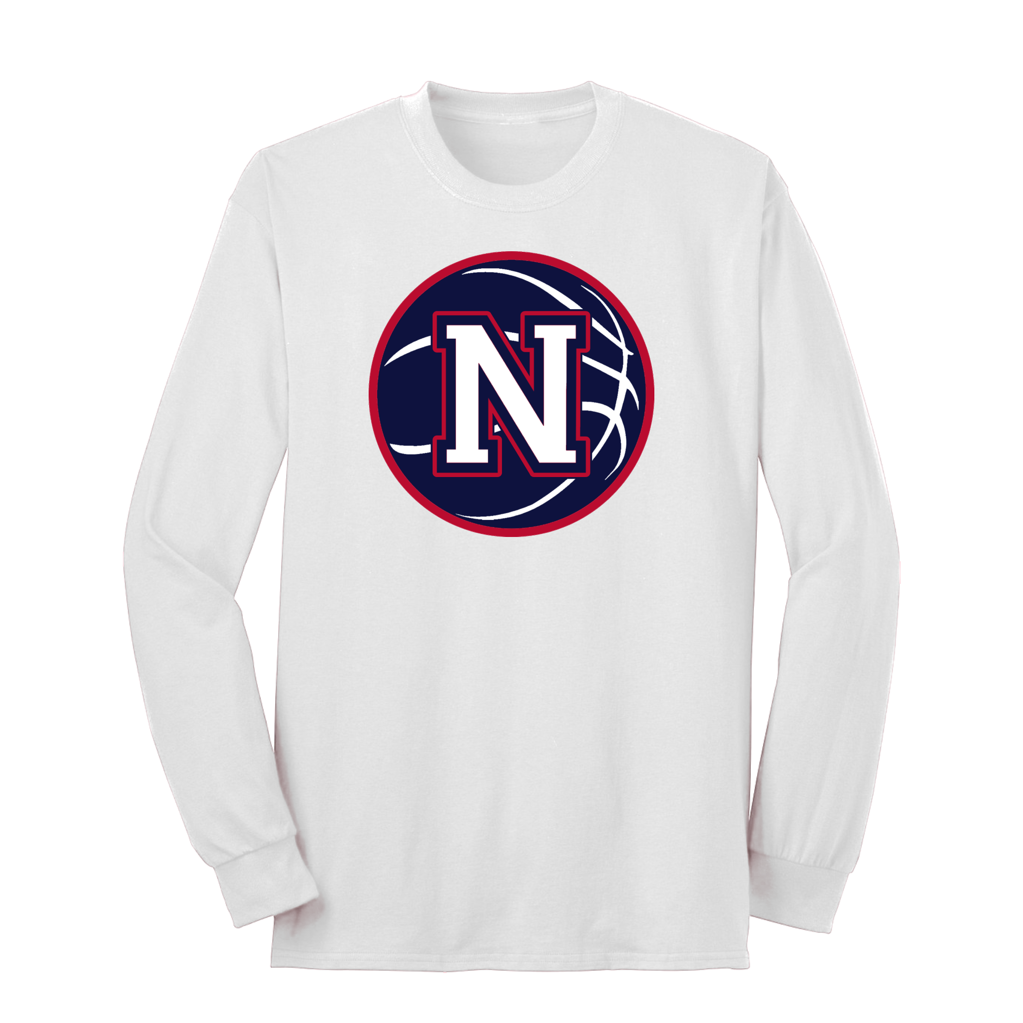 Navy Napoleon Block N Basketball Long Sleeve Tee