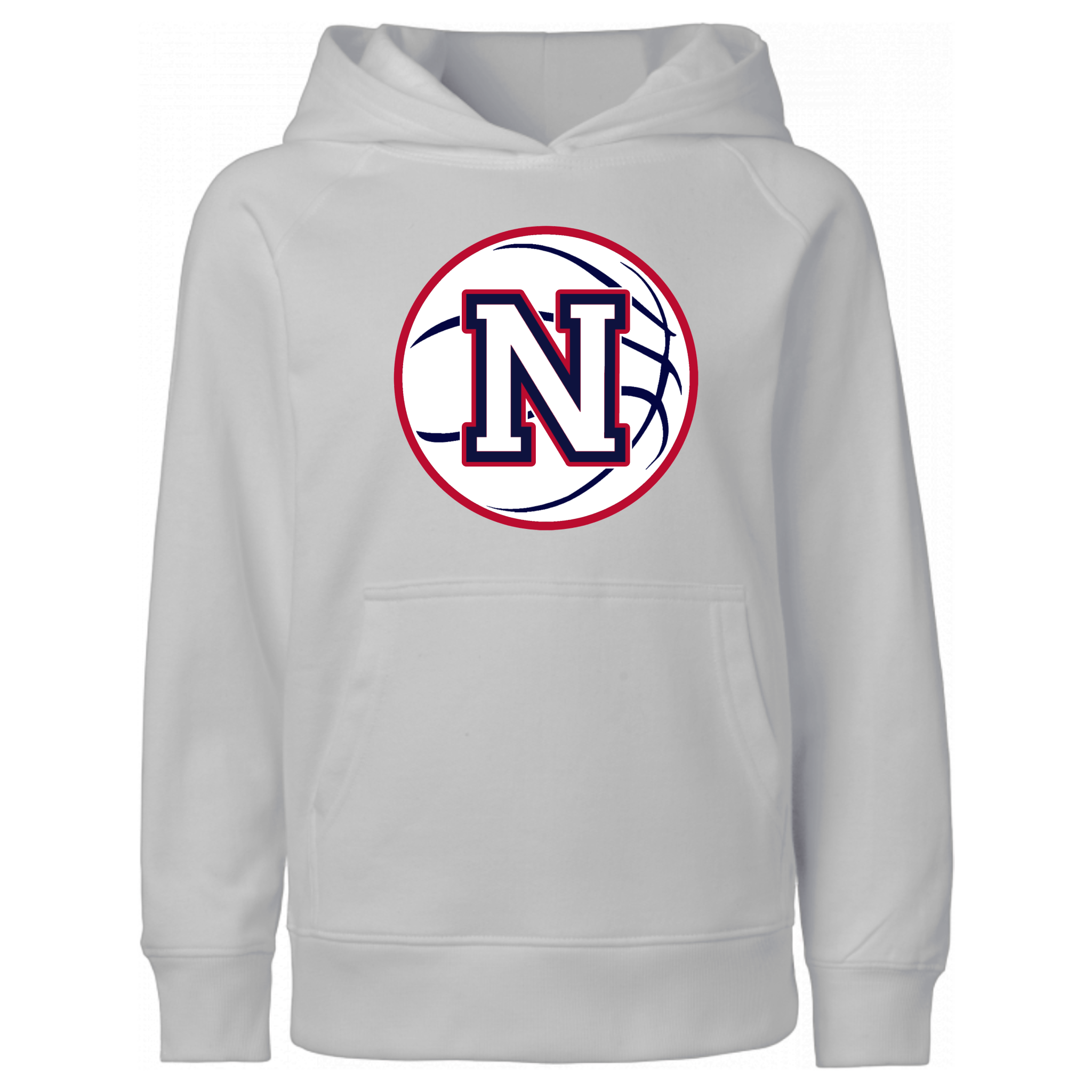 White Napoleon Block N Basketball Hooded Sweatshirt