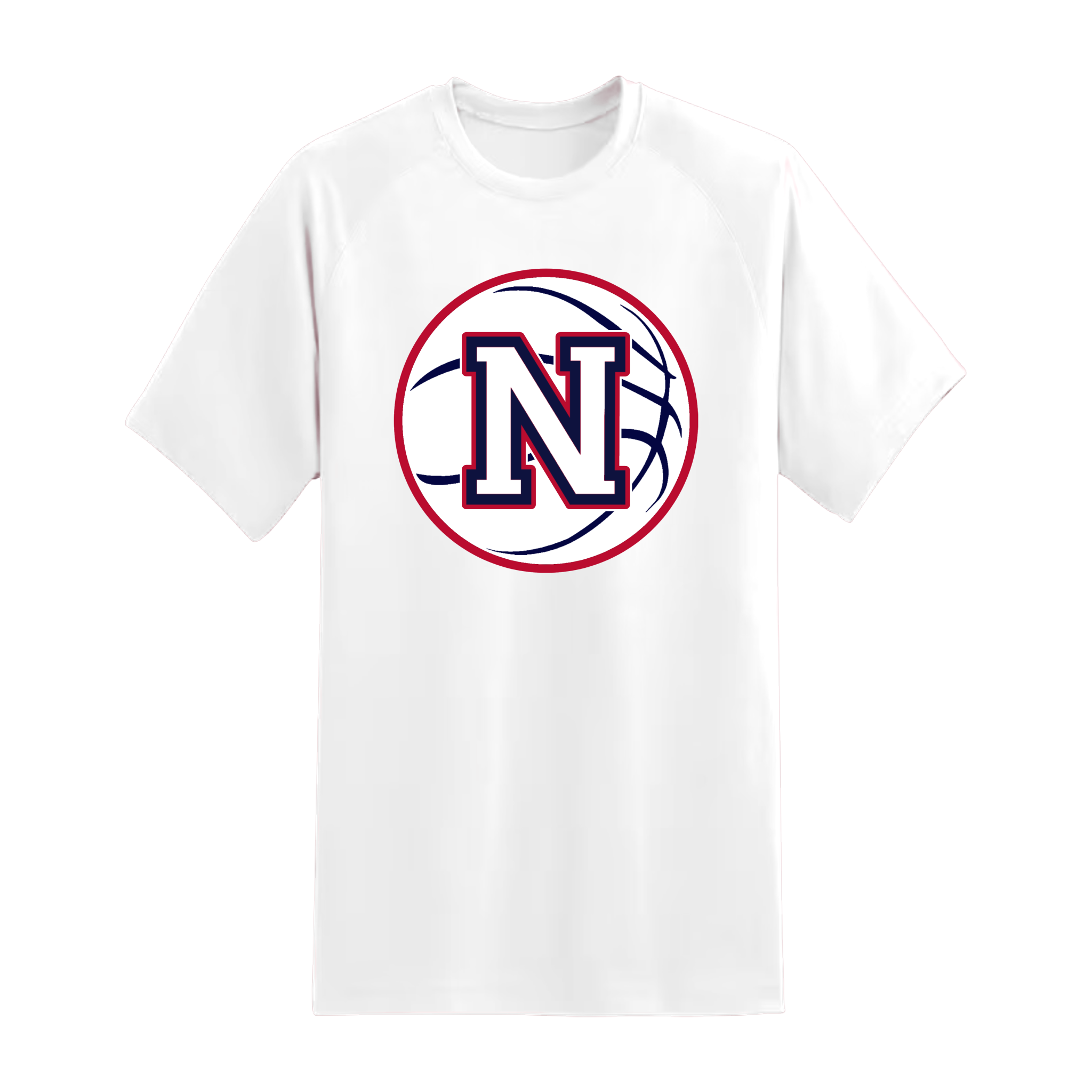White Napoleon Block N Basketball Short Sleeve Tee
