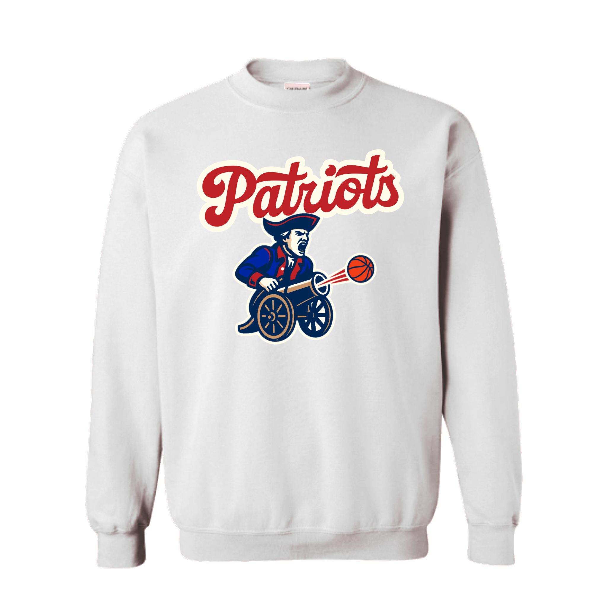 Patriots Minuteman Basketball Cannon Crewneck Sweatshirt