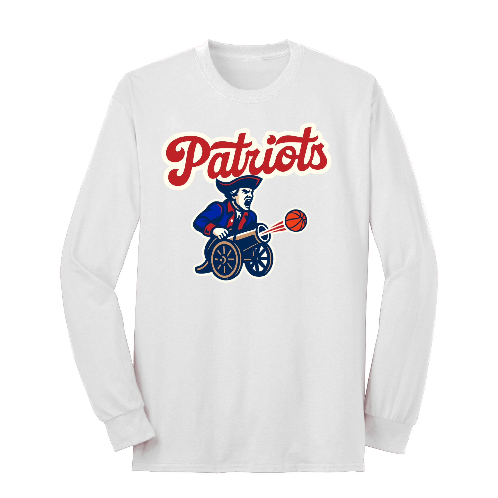 Patriots Minuteman Basketball Cannon Long Sleeve Tee