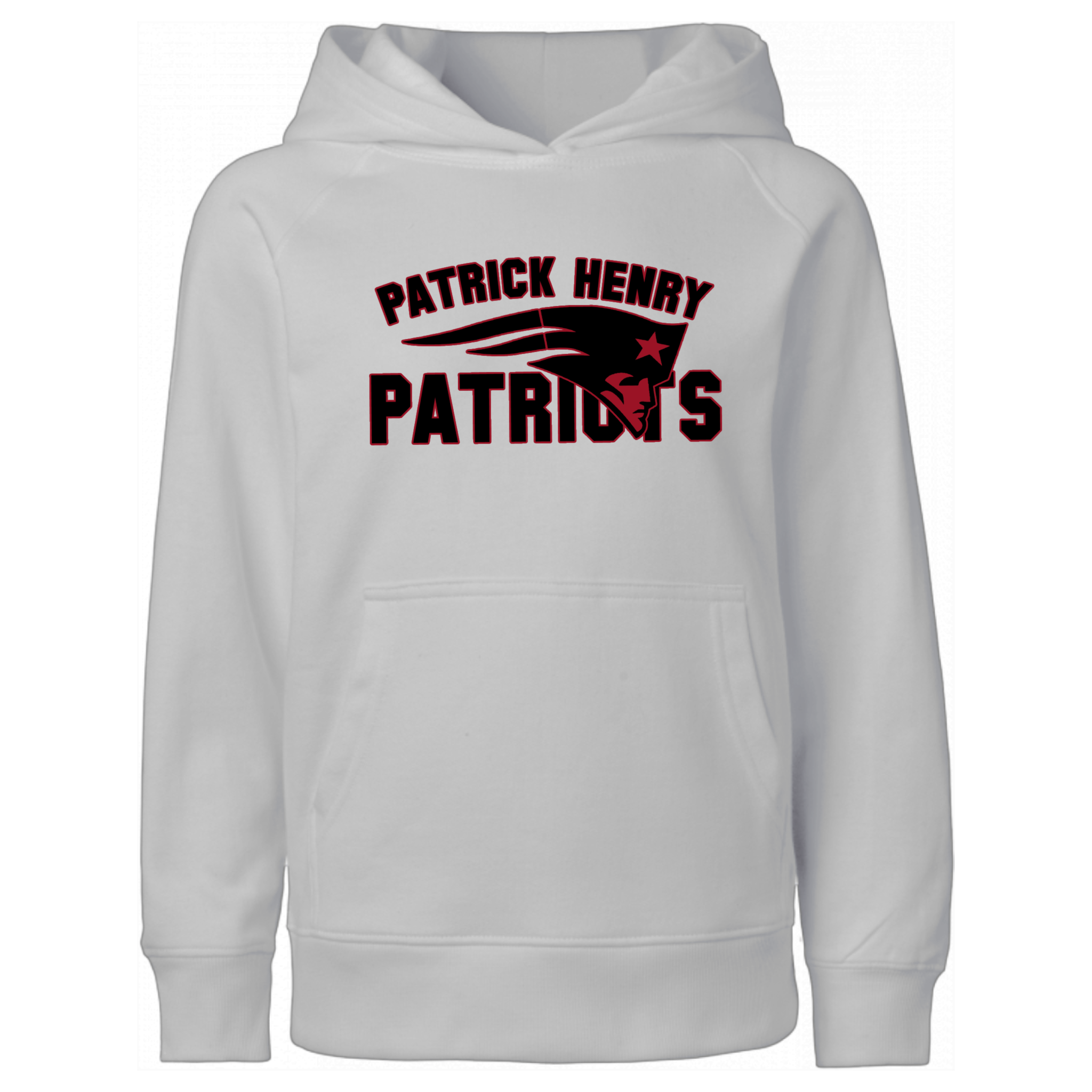 Blackout w/ Red Outline Patrick Henry Patriots Hooded Sweatshirt