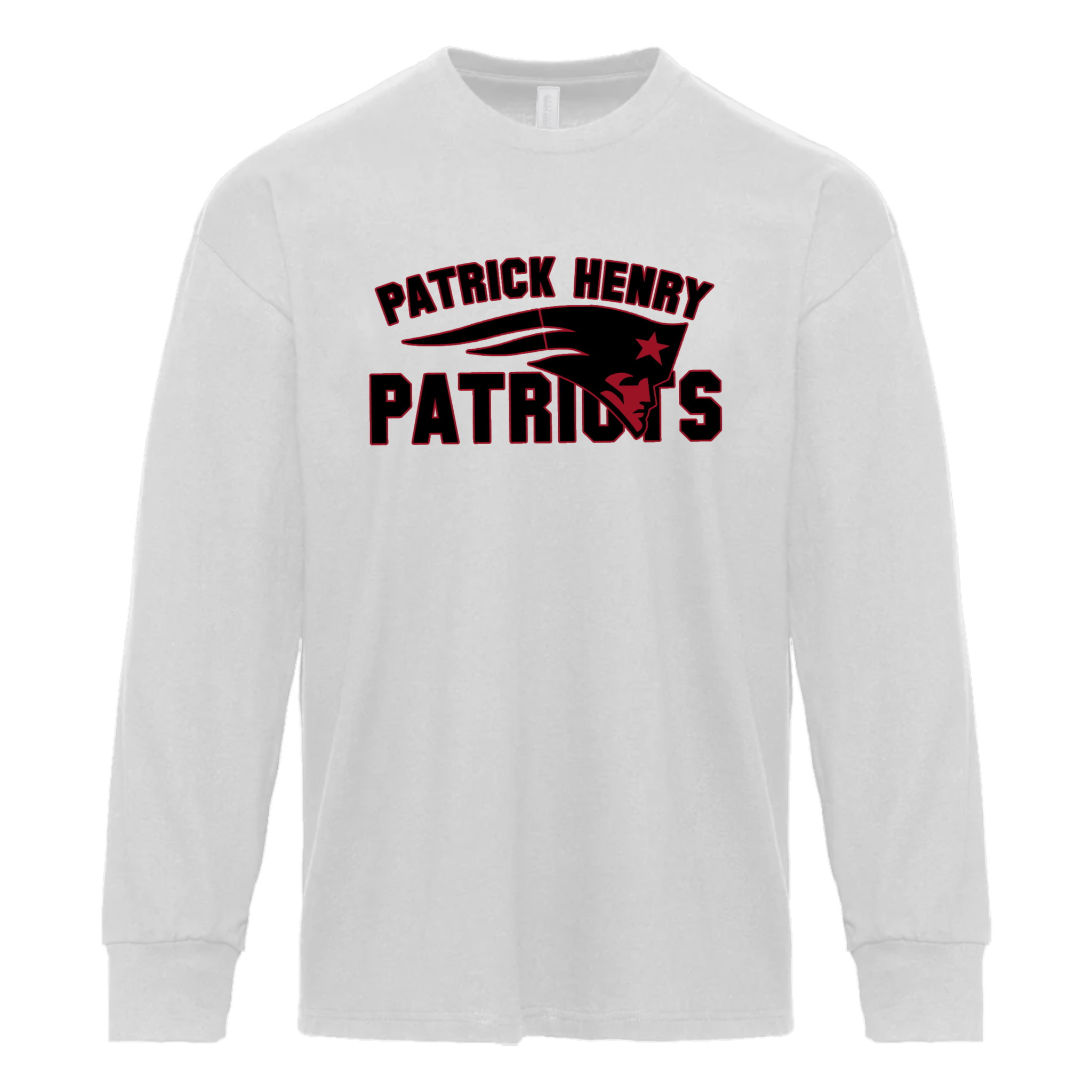 Blackout w/ Red Outline Patrick Henry Patriots Long Sleeve Tee
