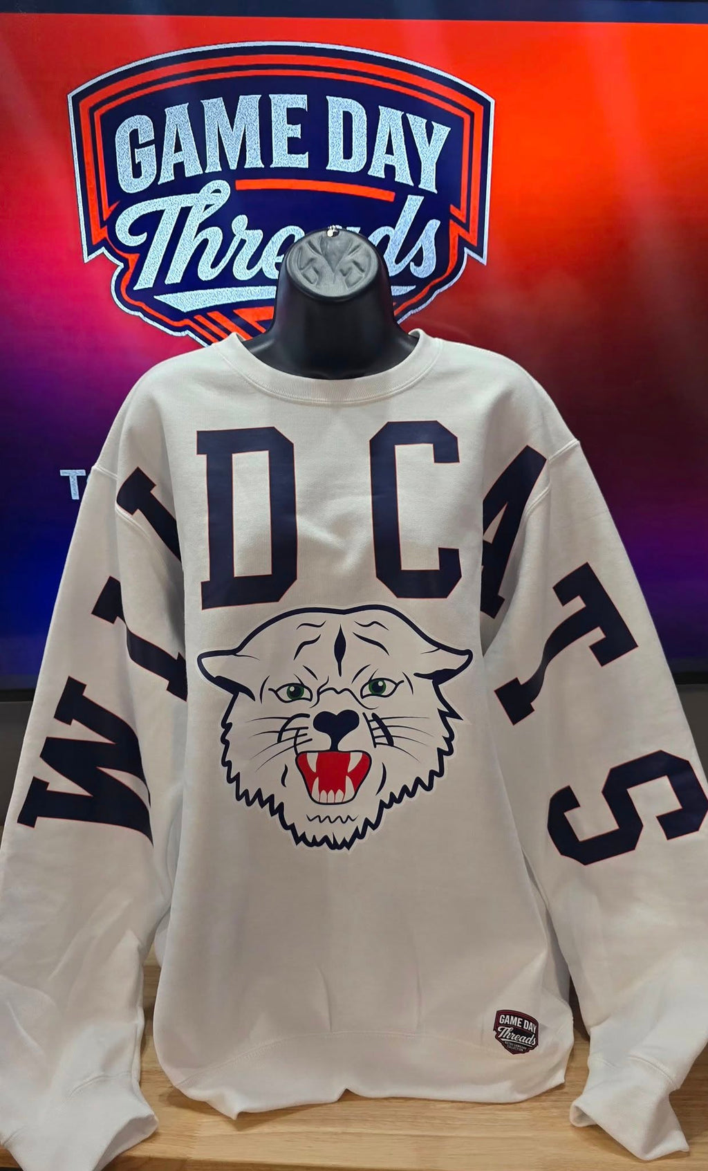 Oversized High School Napoleon Wildcats Letters with logo sweatshirt