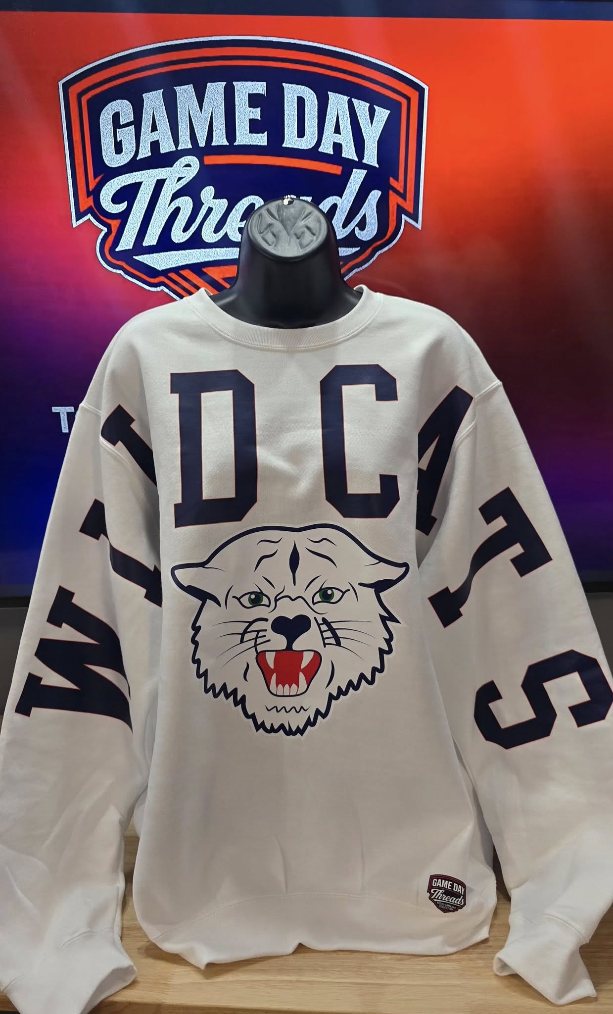 Oversized High School Napoleon Wildcats Letters with logo sweatshirt