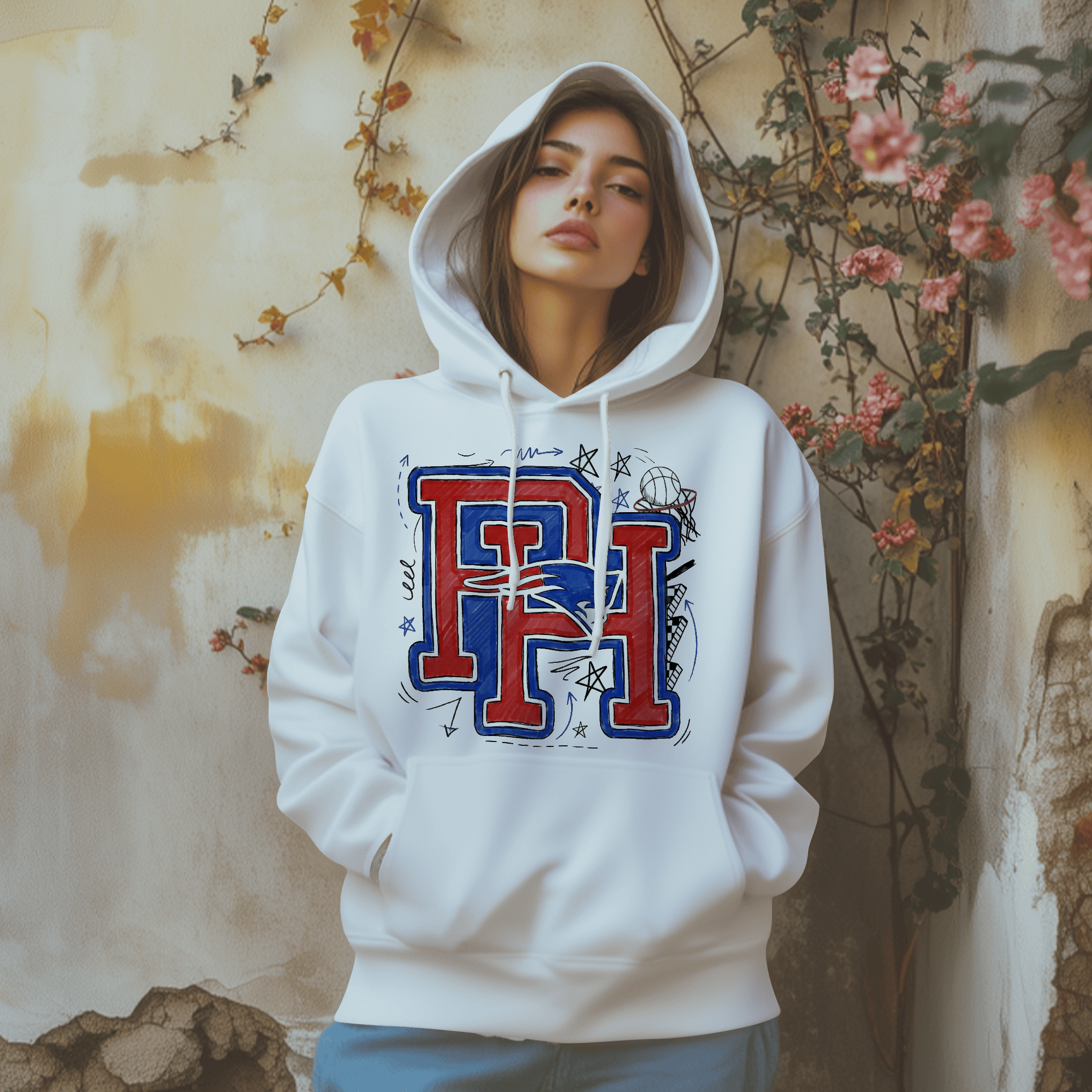 Patriots "Marker Sketch" Hoodie Youth&Adult Sizing