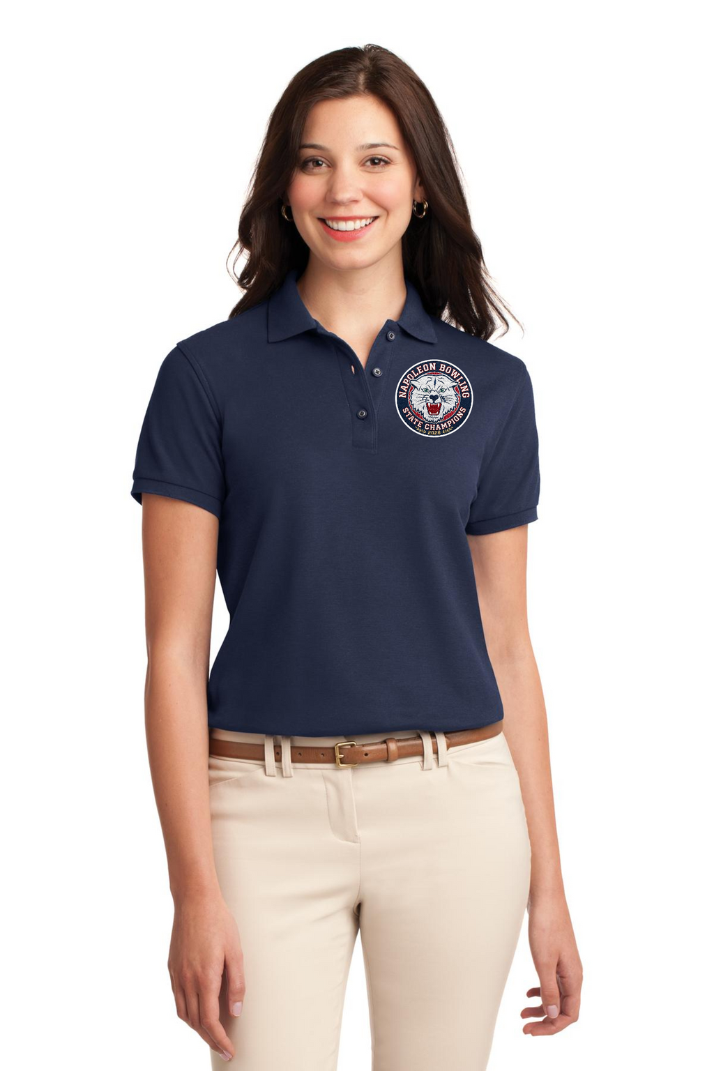 Napoleon Ladycats Bowling State Champs Womens Polo