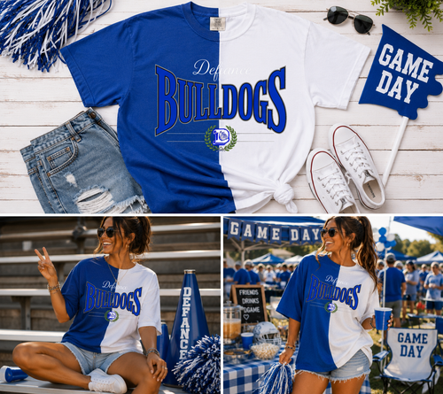 Defiance Bulldogs Split Color T shirt